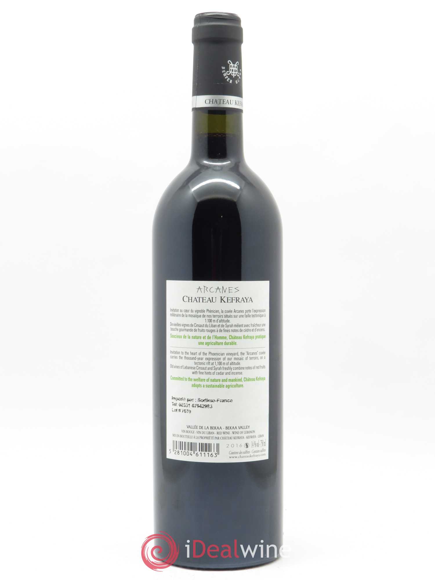 Vallée de la Békaa Château Kefraya Les Arcanes Michel de Bustros 2016 - Lot de 1 bouteille - 1