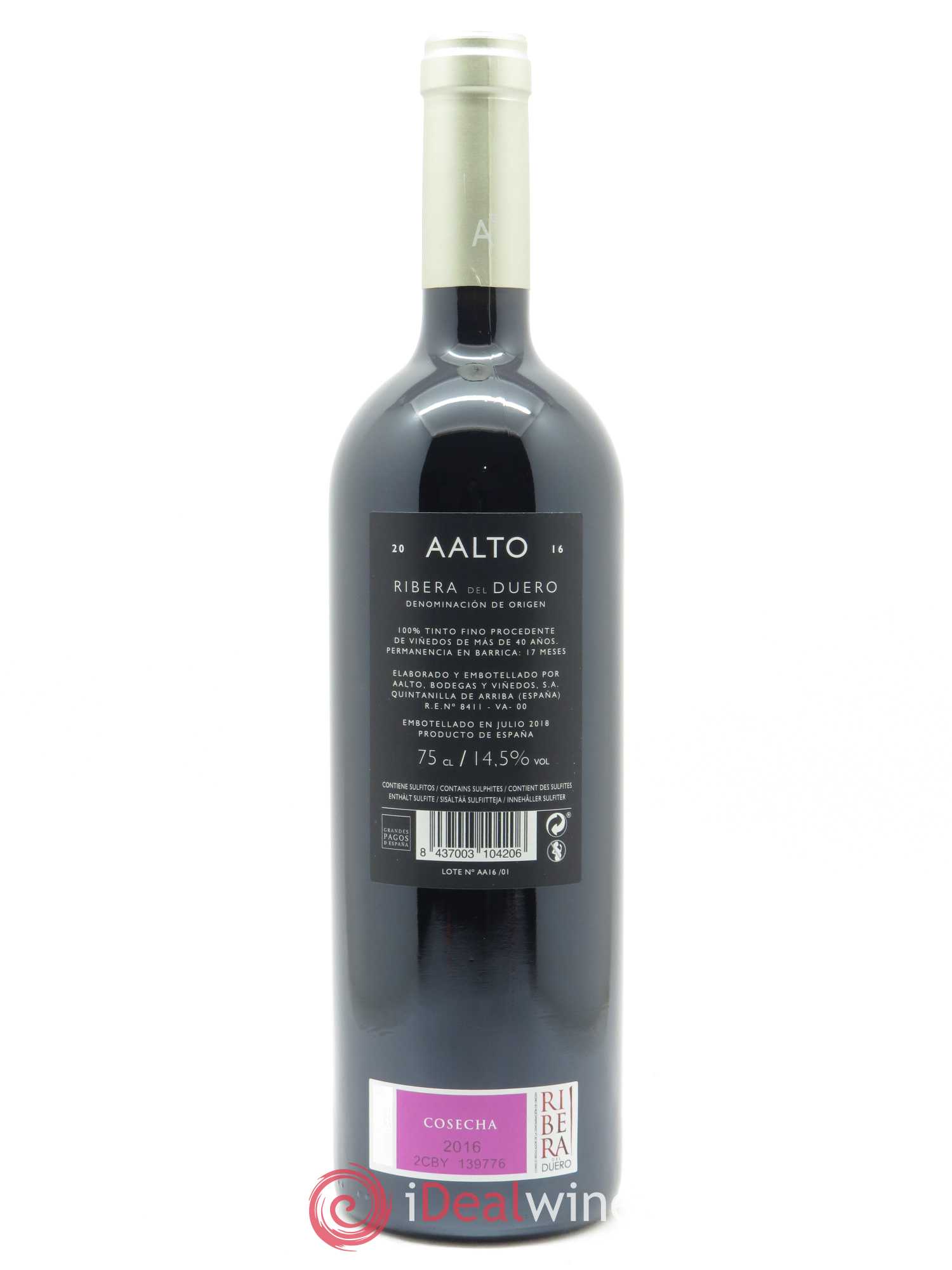 Ribera Del Duero DO Aalto Bodegas y Vinedos Aalto 2016 - Lot de 1 bouteille - 1