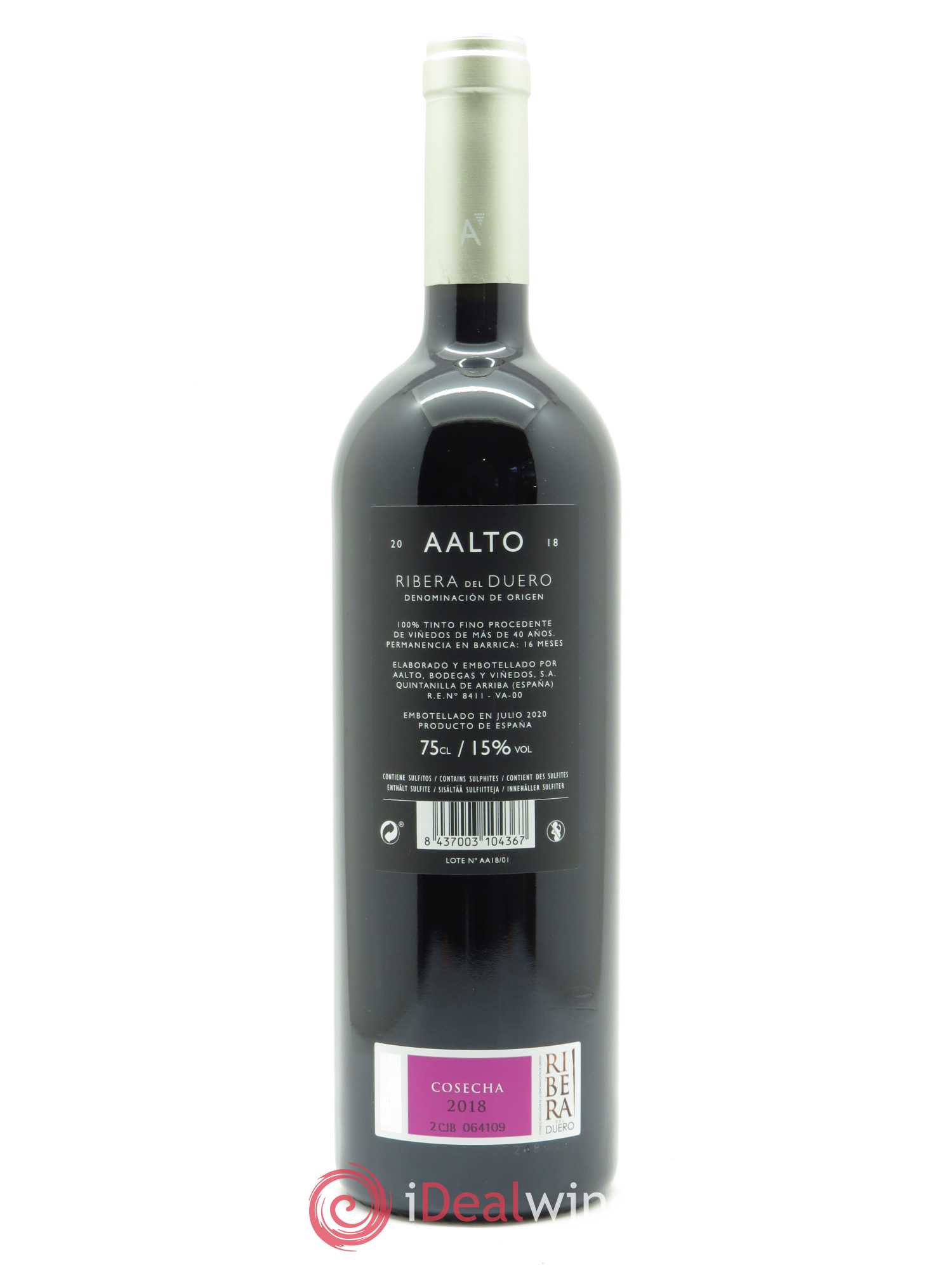 Ribera Del Duero DO Aalto Bodegas y Vinedos Aalto 2018 - Lot de 1 bouteille - 1