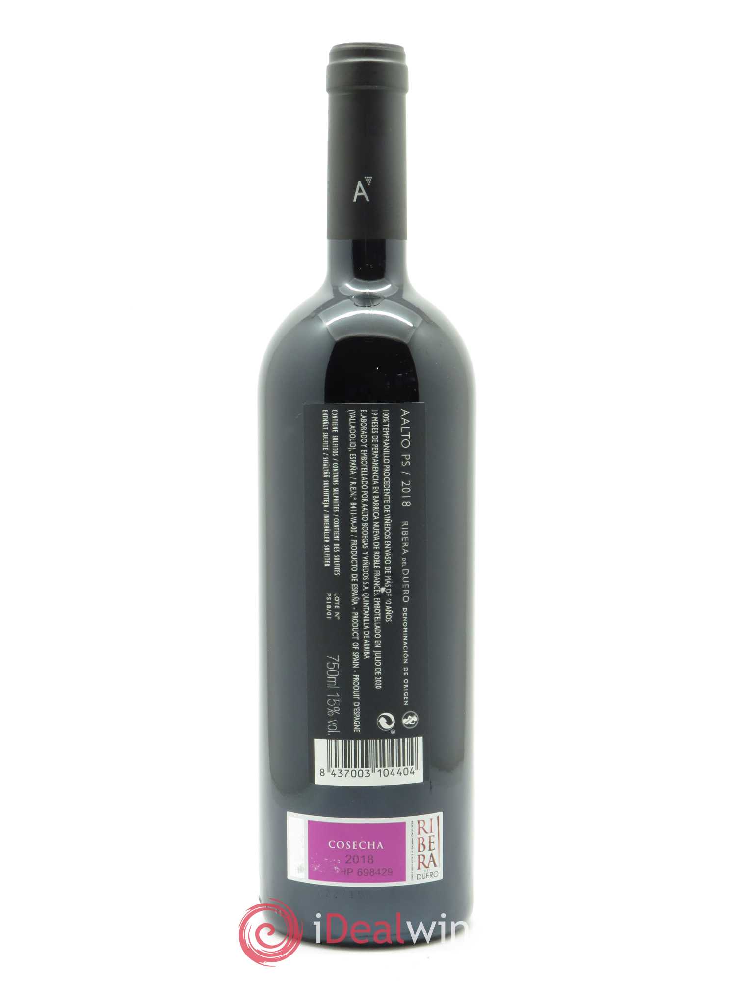 Ribera Del Duero DO Aalto PS Bodegas y Vinedos Aalto 2018 - Lot de 1 bouteille - 1