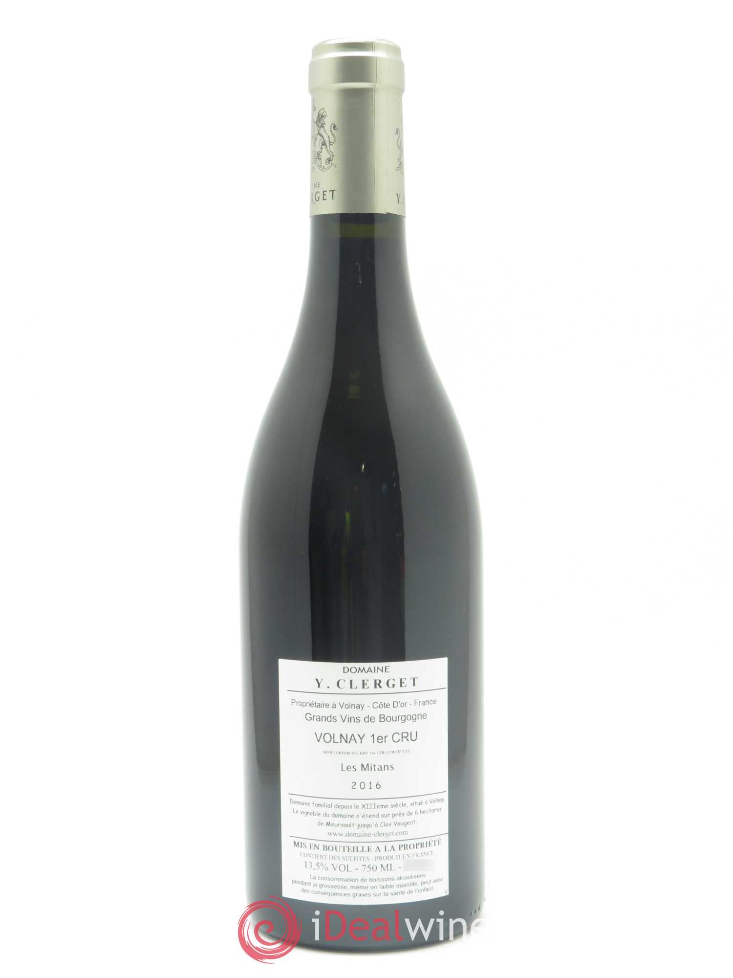 Volnay 1er Cru Mitans Yvon Clerget 2016 - Lot de 1 bouteille - 1