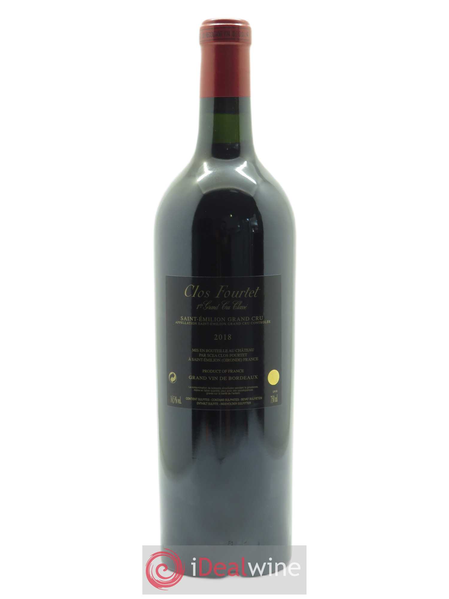 Clos Fourtet 1er Grand Cru Classé B (CBO à partir de 6 bts) 2018 - Lot de 1 bouteille - 1