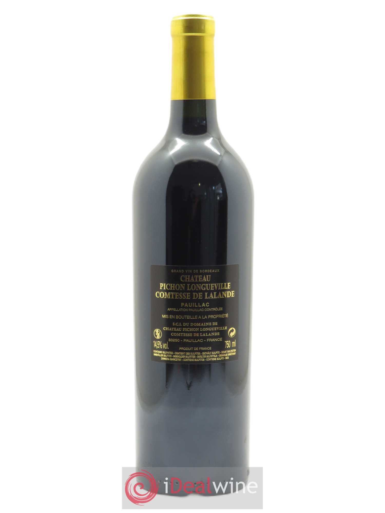 Château Pichon Longueville Comtesse de Lalande 2ème Grand Cru Classé (CBO à partir de 6 bts) 2018 - Lot de 1 bouteille - 1