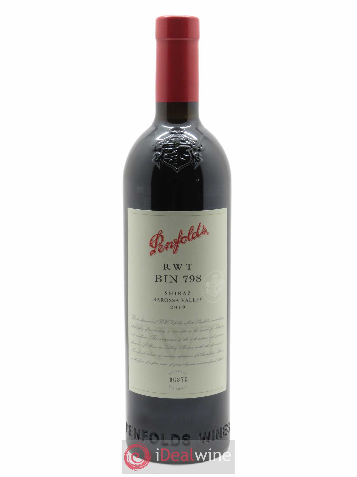 Barossa Valley Penfolds Wines RWT Bin 798 Shiraz 2019 - Lot de 1 bouteille - 1