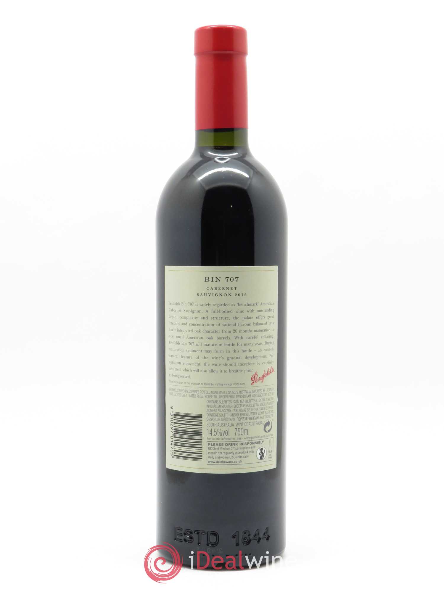 South Australia Penfolds Wines Bin 707 Cabernet Sauvignon 2016 - Lot of 1 bottle - 1