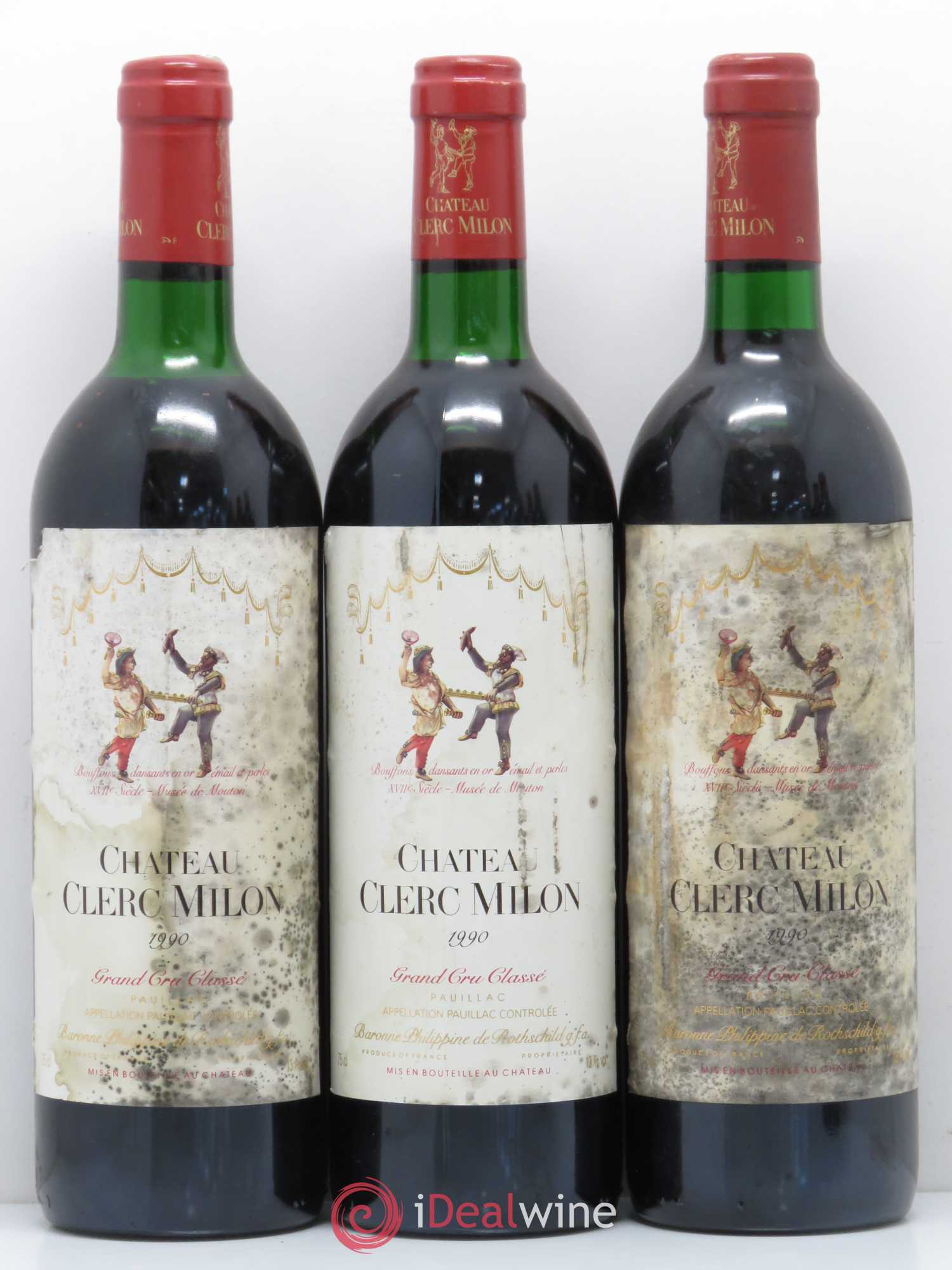 Château Clerc Milon 5ème Grand Cru Classé 1990 - Lot de 6 bouteilles - 1