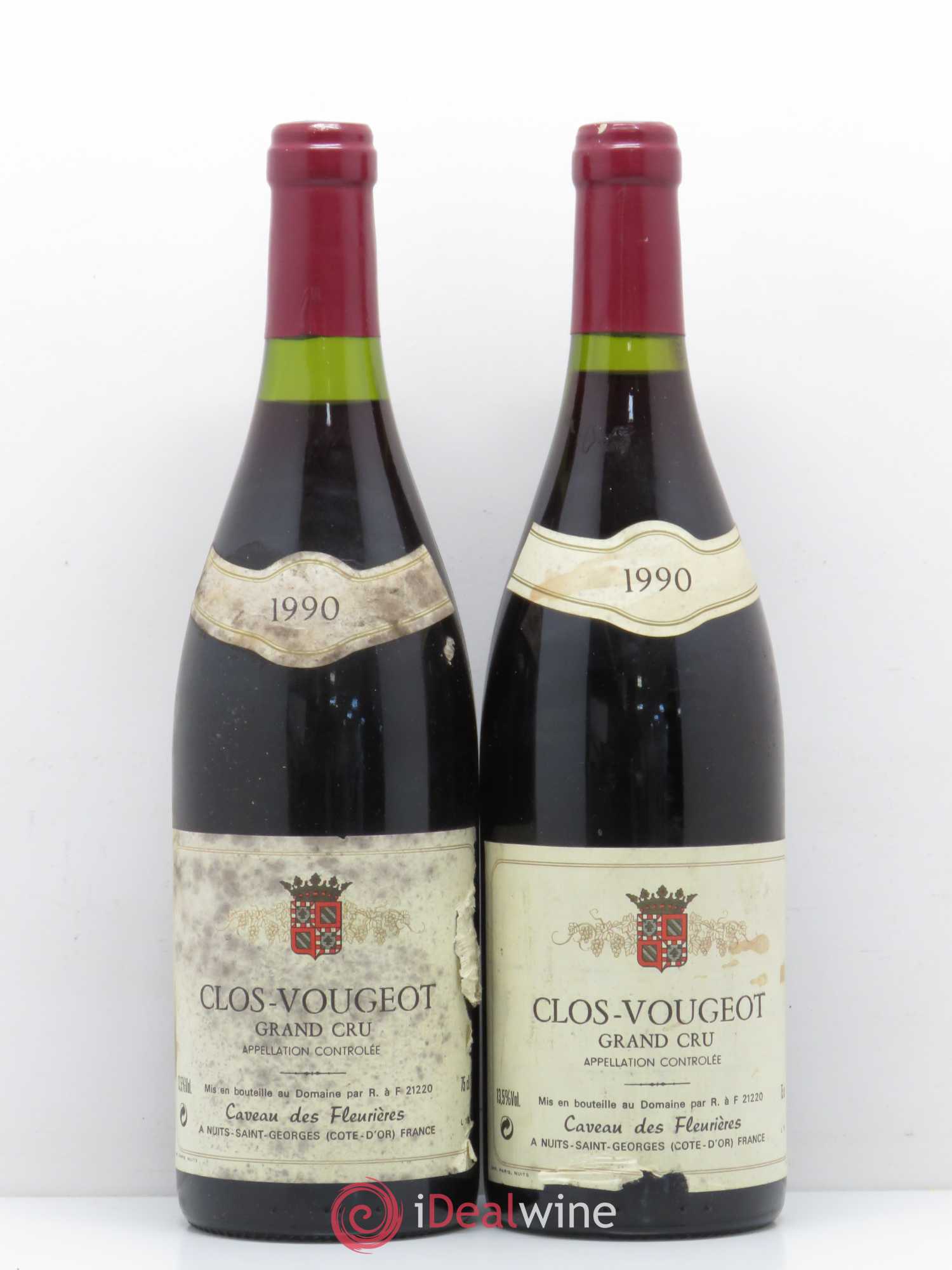 Clos de Vougeot Grand Cru Caveau les Fleurières 1990 - Posten von 2 Flaschen - 0