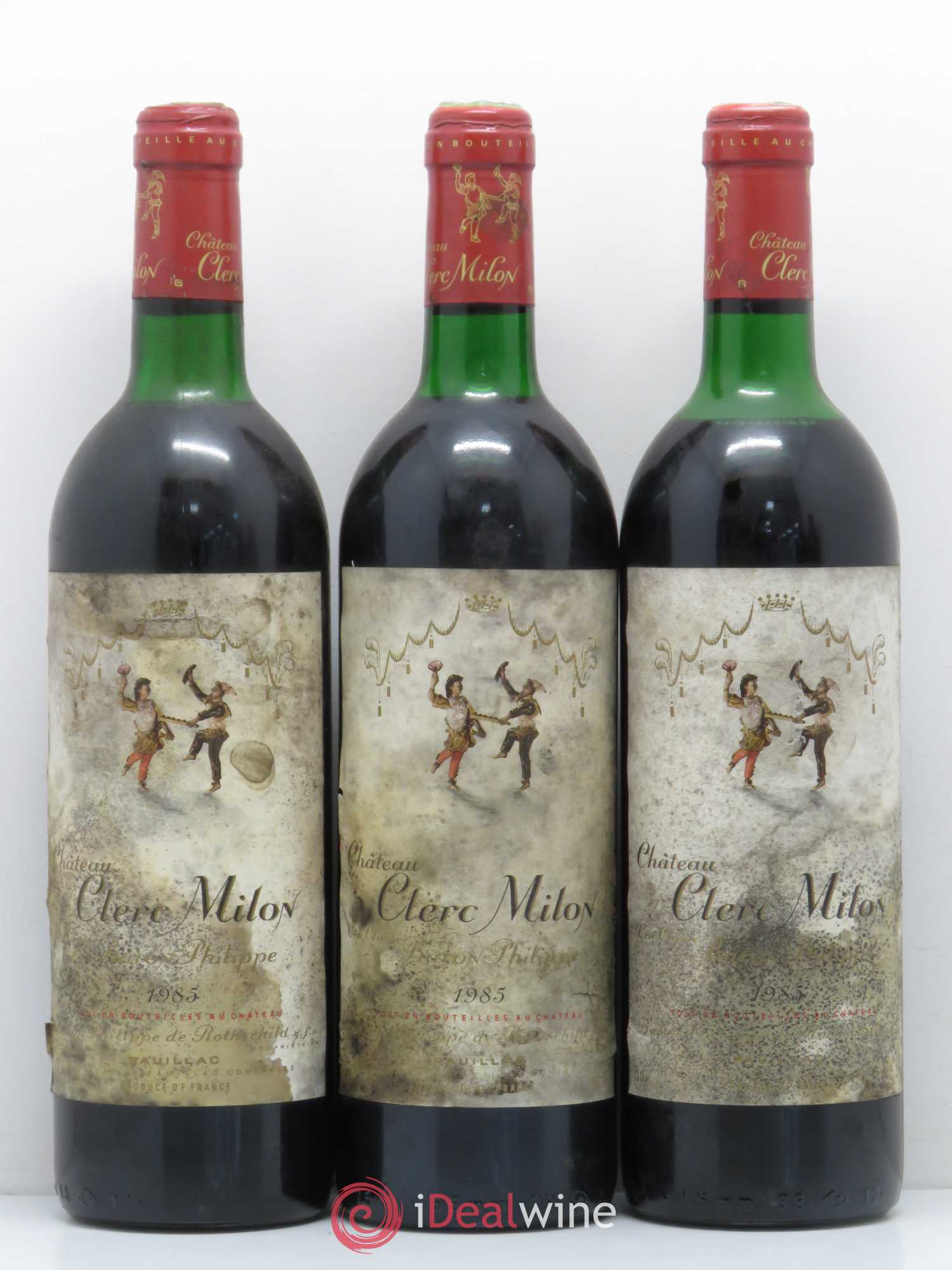 Château Clerc Milon 5ème Grand Cru Classé 1985 - Lot de 5 bouteilles - 1