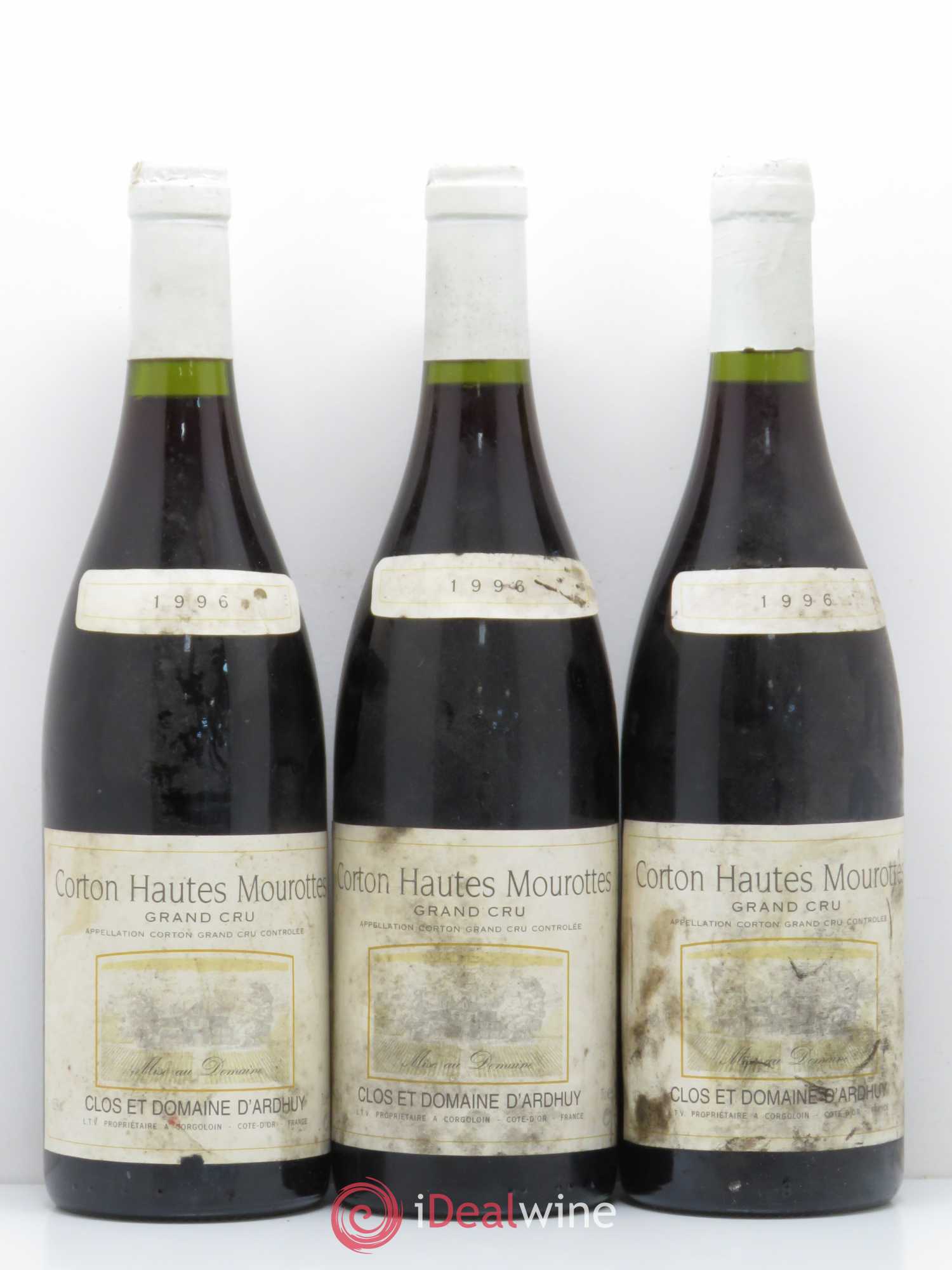 Corton Grand Cru Hautes Mourottes Domaine d'Ardhuy 1996 - Posten von 3 Flaschen - 0