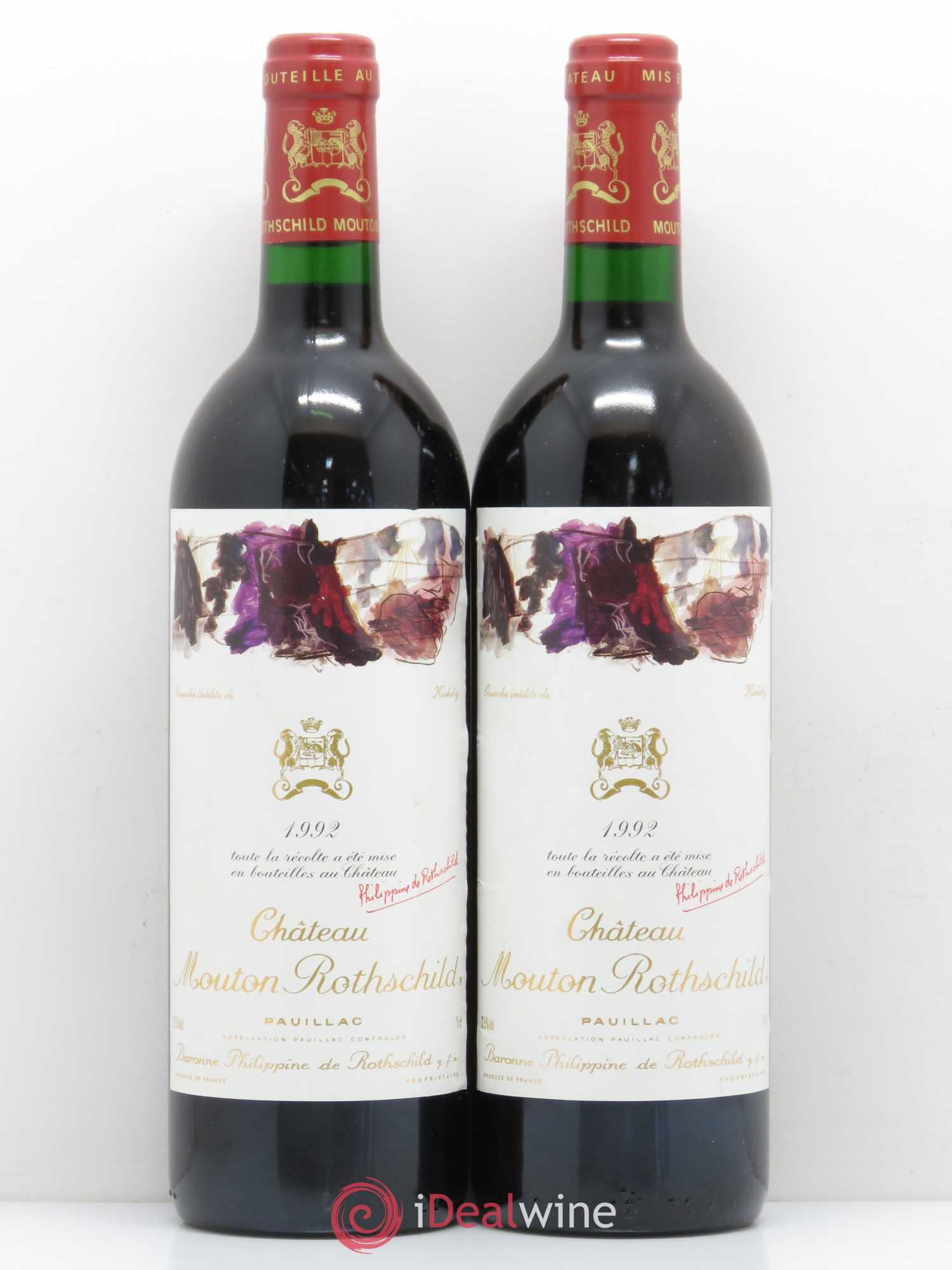 Château Mouton Rothschild 1er Grand Cru Classé 1992 - Lot de 2 bouteilles - 0