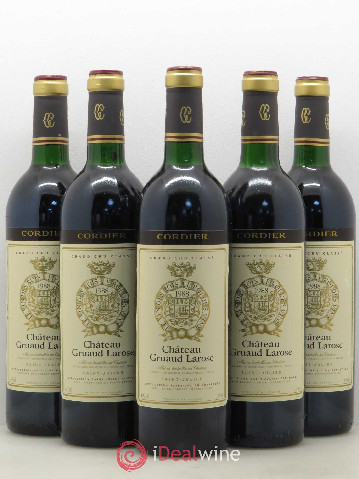 Château Gruaud Larose 2ème Grand Cru Classé 1988 - Lot de 5 bouteilles - 0