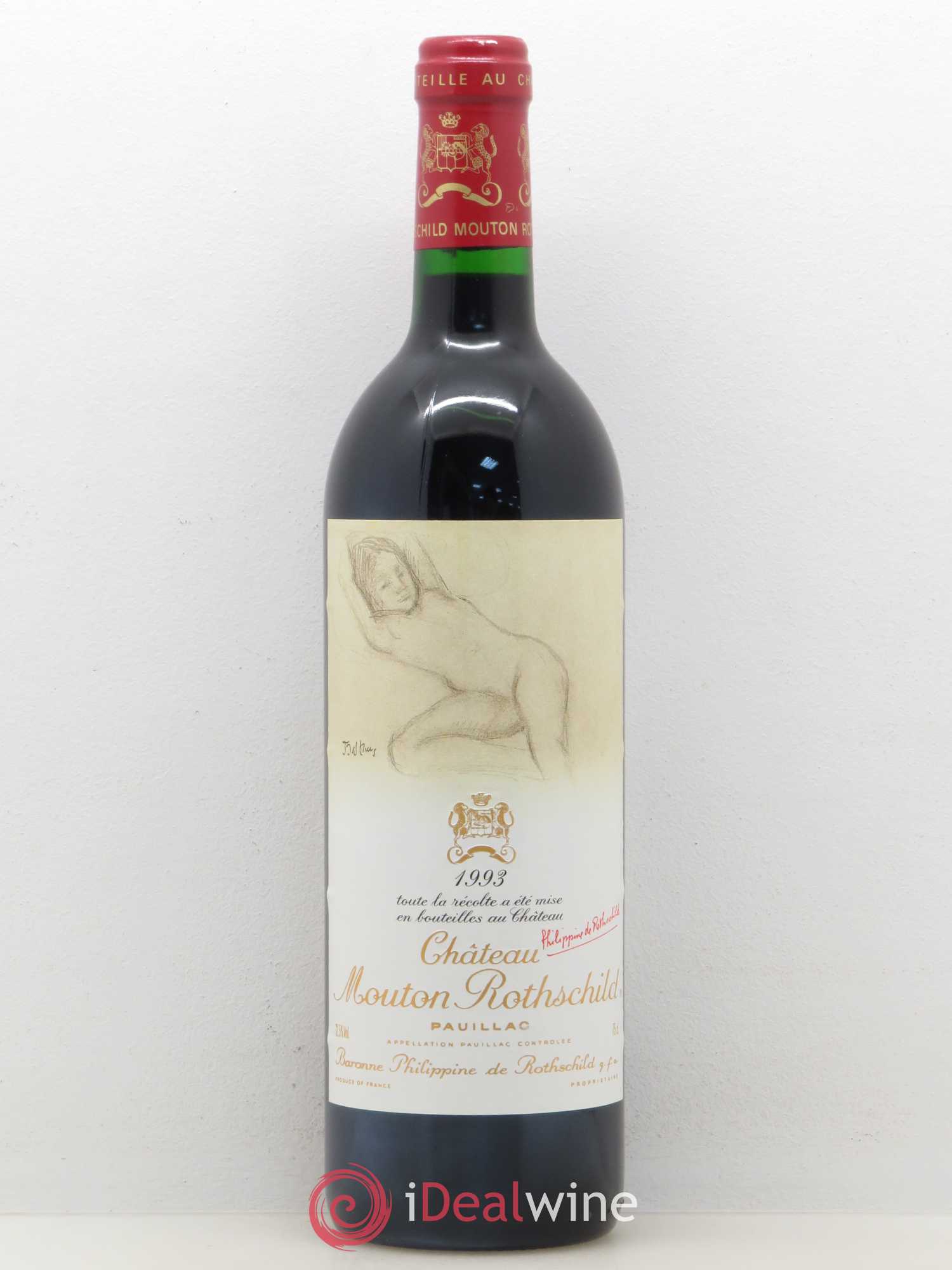 Château Mouton Rothschild 1er Grand Cru Classé 1993 - Lot de 1 bouteille - 0