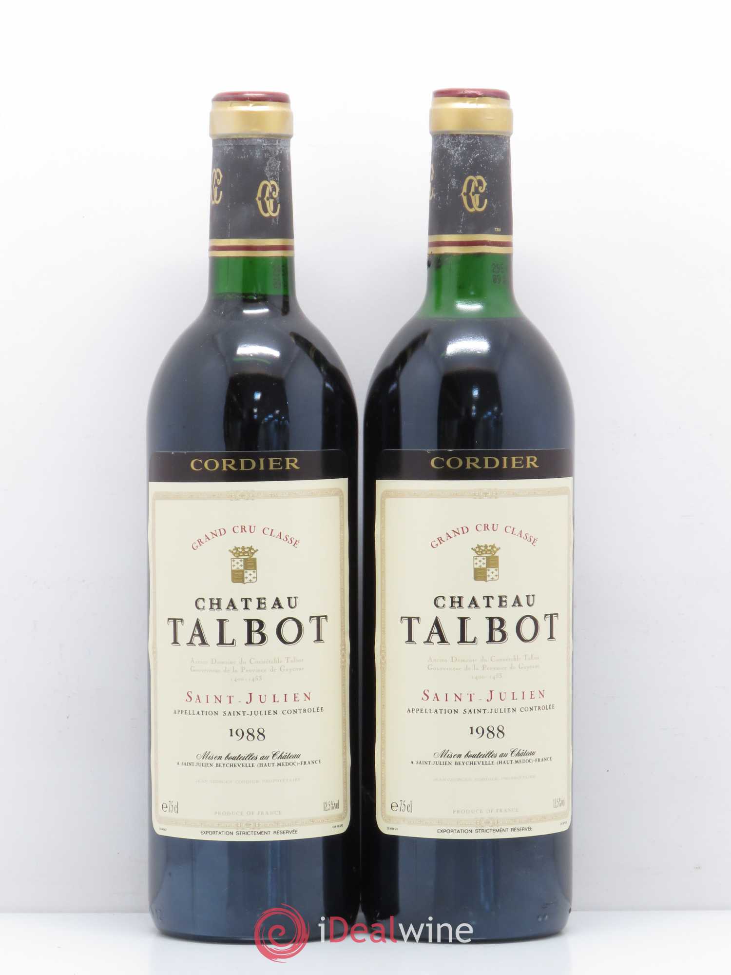 Château Talbot 4ème Grand Cru Classé 1988 - Lot de 2 bouteilles - 0