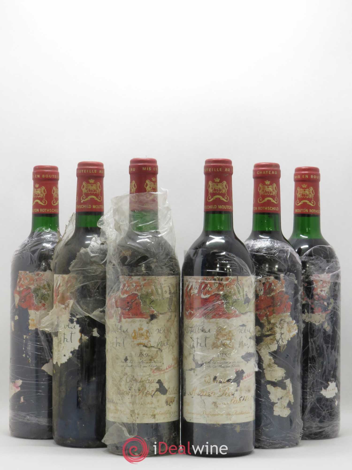 Château Mouton Rothschild 1er Grand Cru Classé 1989 - Lot de 6 bouteilles - 0