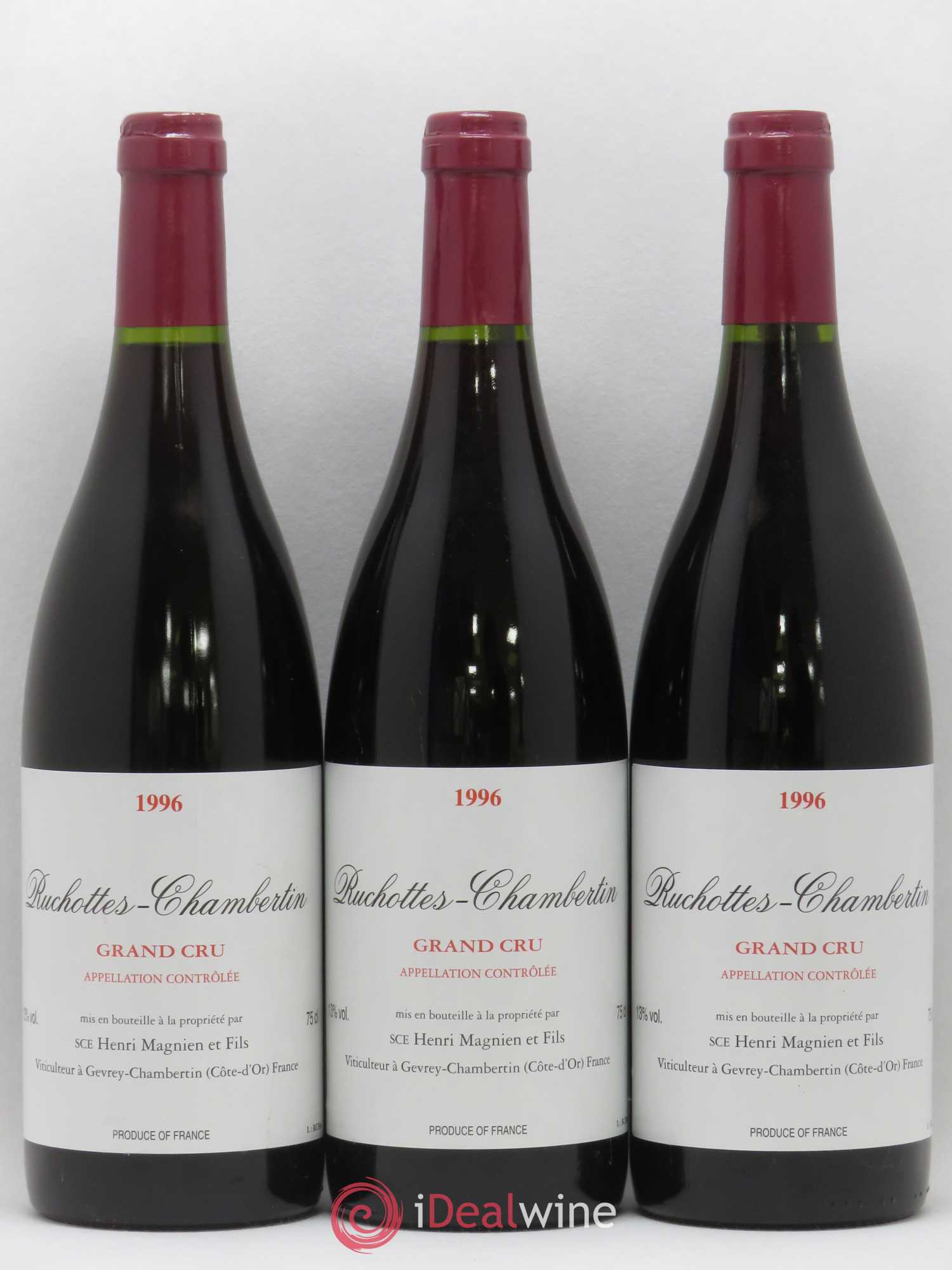 Ruchottes-Chambertin Grand Cru Henri Magnien et Fils 1996 - Lot de 3 bouteilles - 0