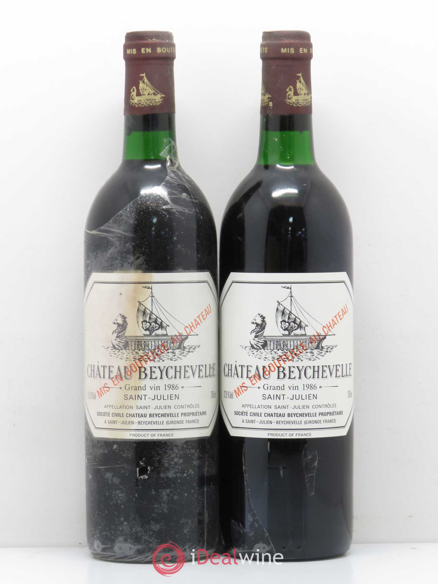 Château Beychevelle 4ème Grand Cru Classé 1986 - Lot de 2 bouteilles - 0