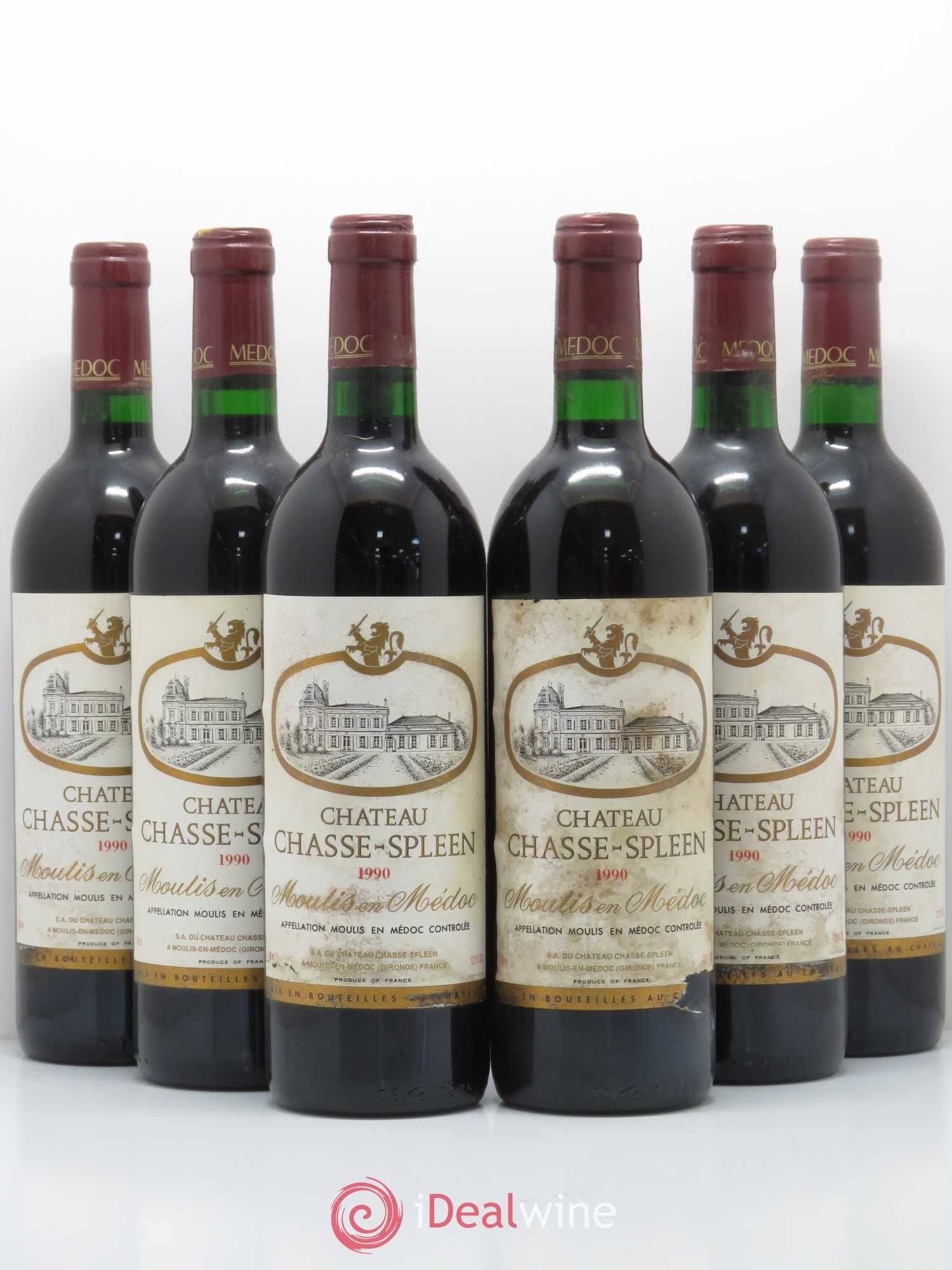 Château Chasse Spleen 1990 - Lot de 6 bouteilles - 0