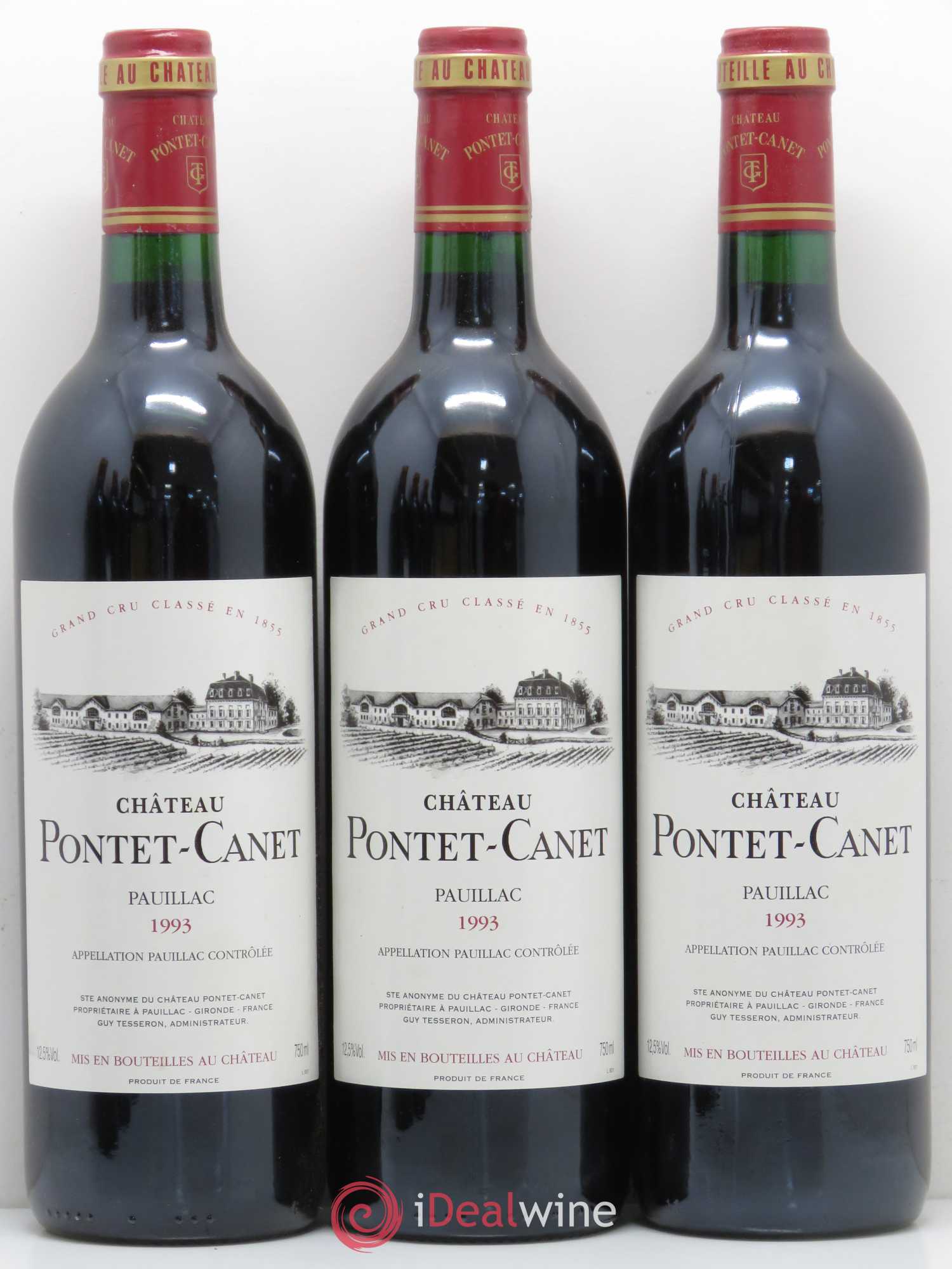 Château Pontet Canet 5ème Grand Cru Classé 1993 - Lot de 12 bouteilles - 1