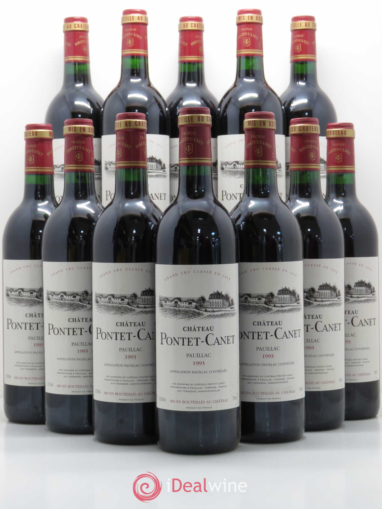Château Pontet Canet 5ème Grand Cru Classé 1993 - Lot de 12 bouteilles - 0