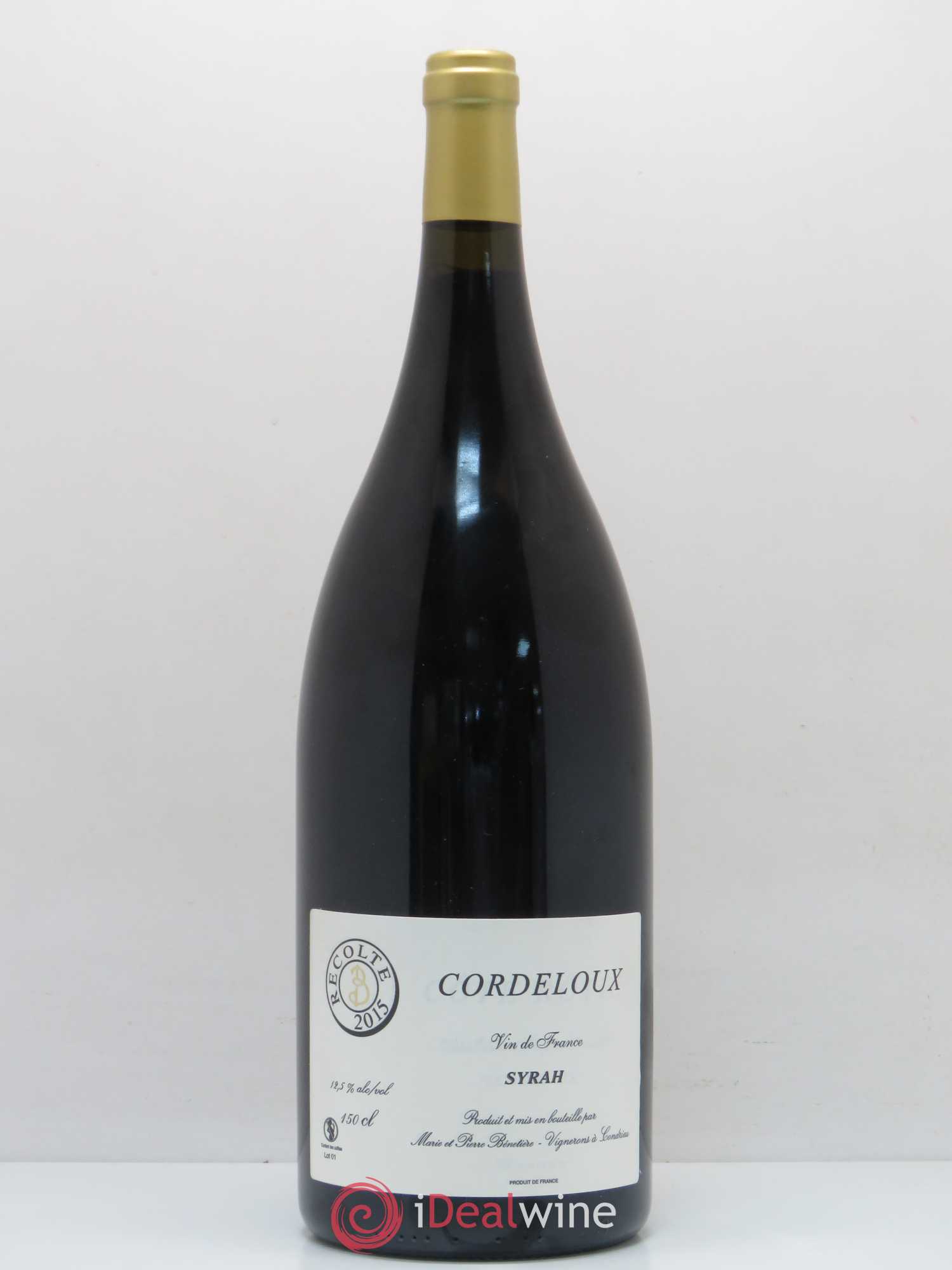 Vin de France Syrah Cordeloux Domaine Marie et Pierre Benetière 2015 - Posten von 1 Magnum - 0