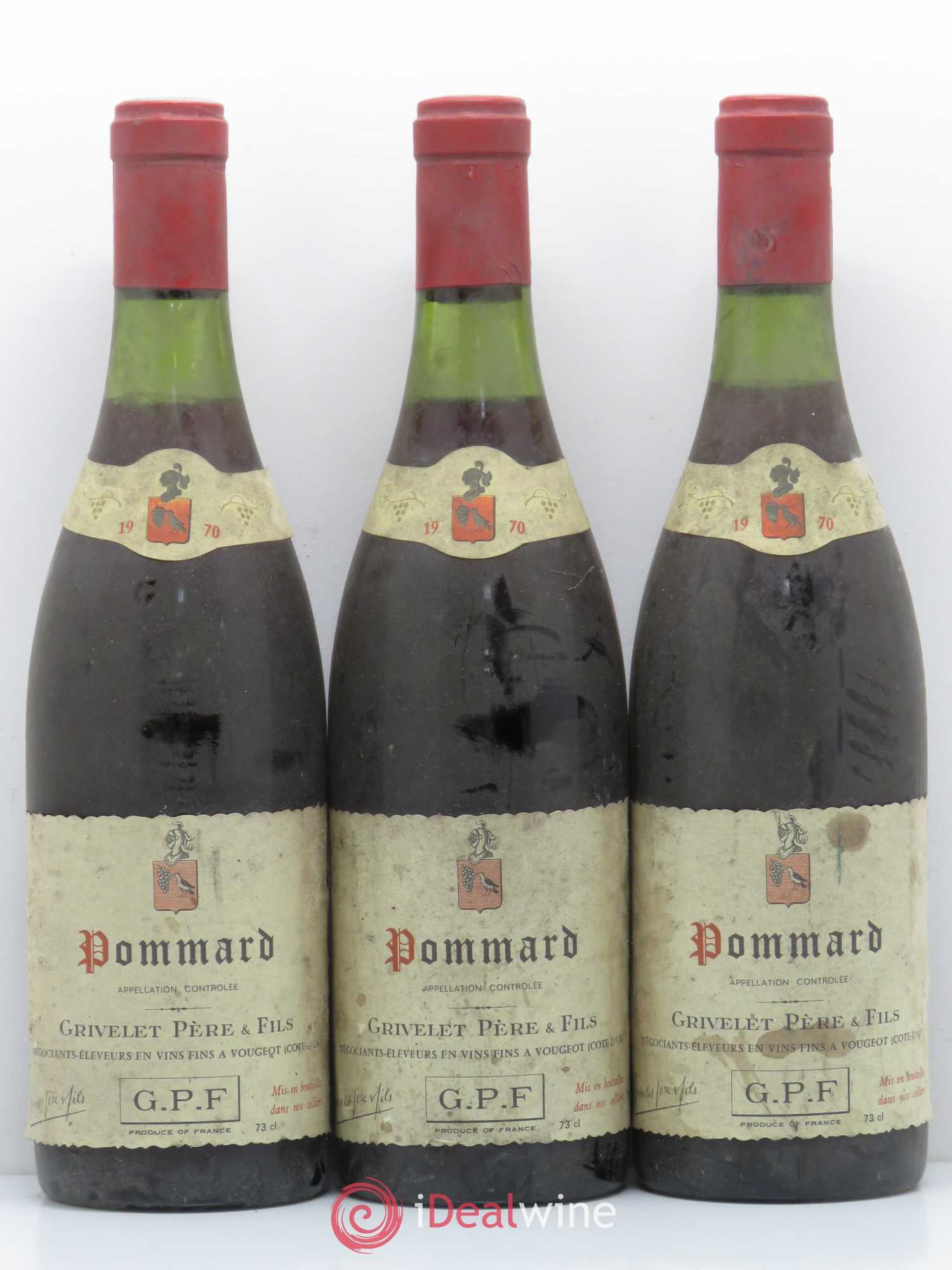 Pommard Grivelet 1970 - Lot de 3 bouteilles - 0