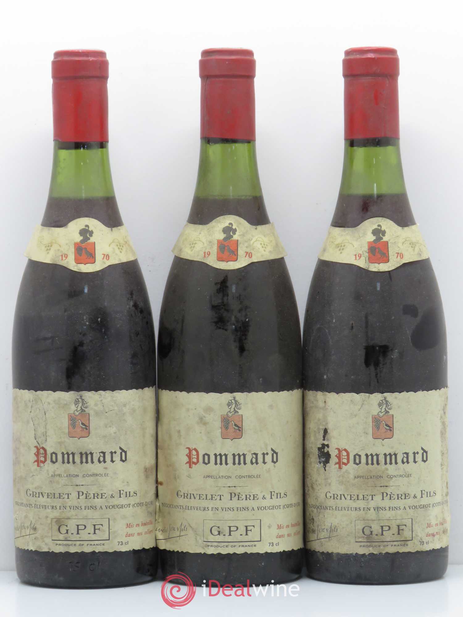 Pommard Grivelet 1970 - Lot de 3 bouteilles - 0