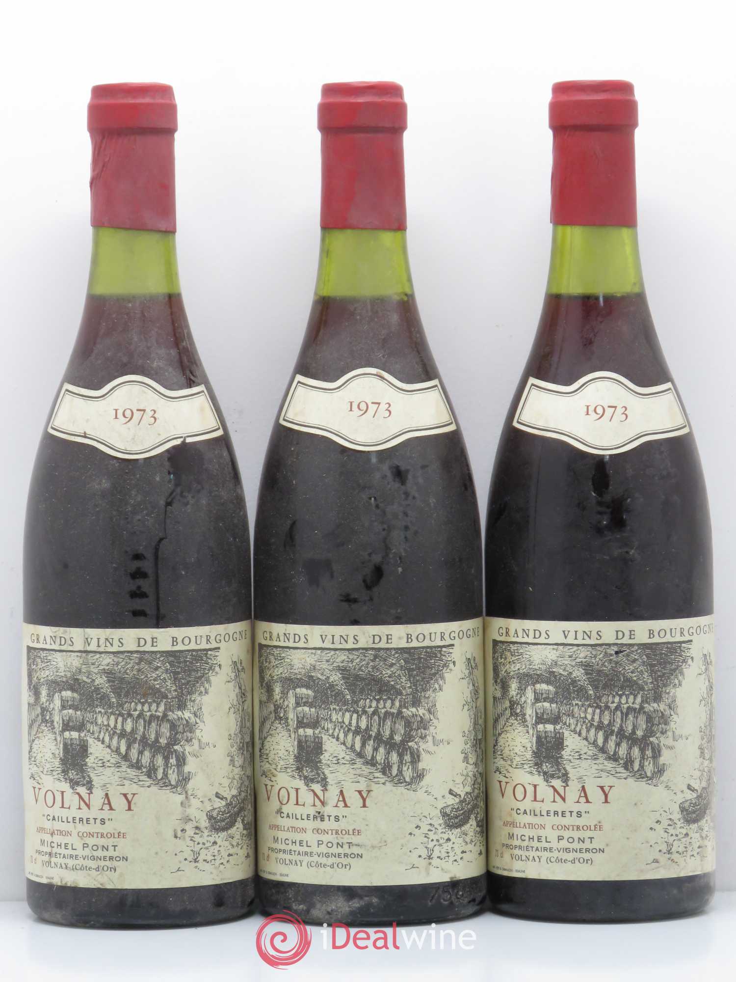 Volnay 1er Cru Caillerets Domaine Michel Pont 1973 - Lot de 3 bouteilles - 0
