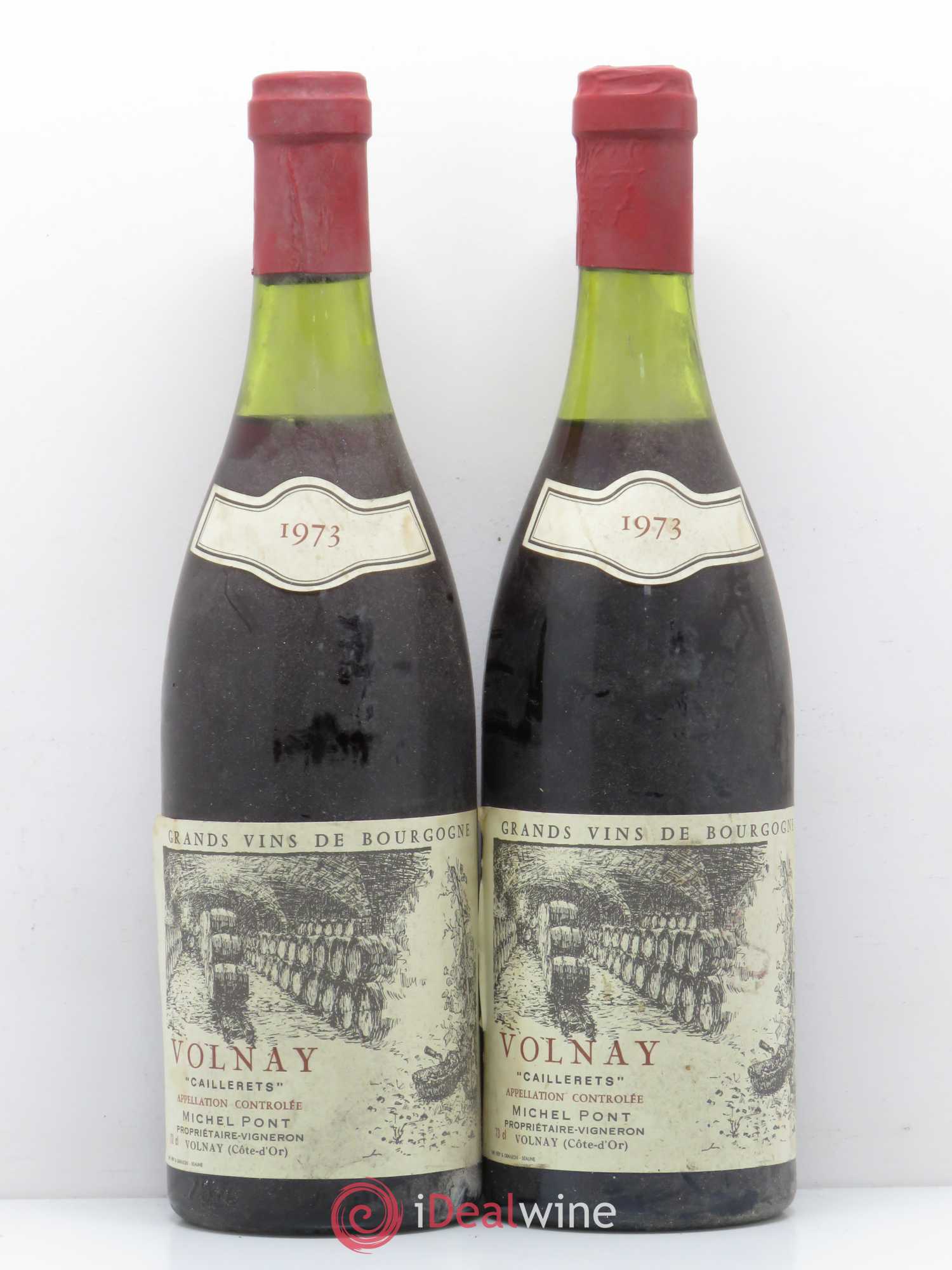 Volnay 1er Cru Caillerets Domaine Michel Pont 1973 - Lot de 2 bouteilles - 0