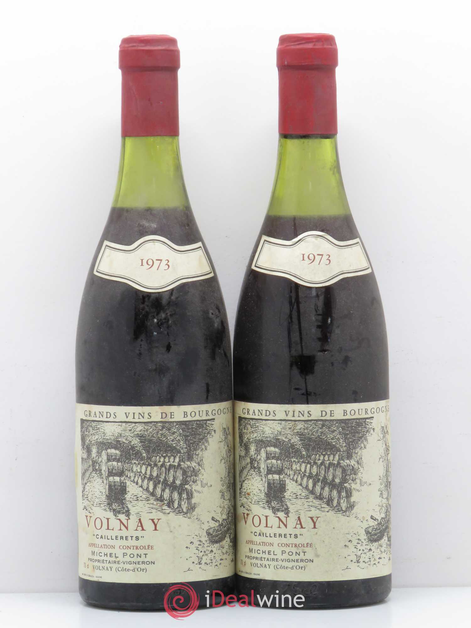 Volnay 1er Cru Caillerets Domaine Michel Pont 1973 - Lot de 2 bouteilles - 0