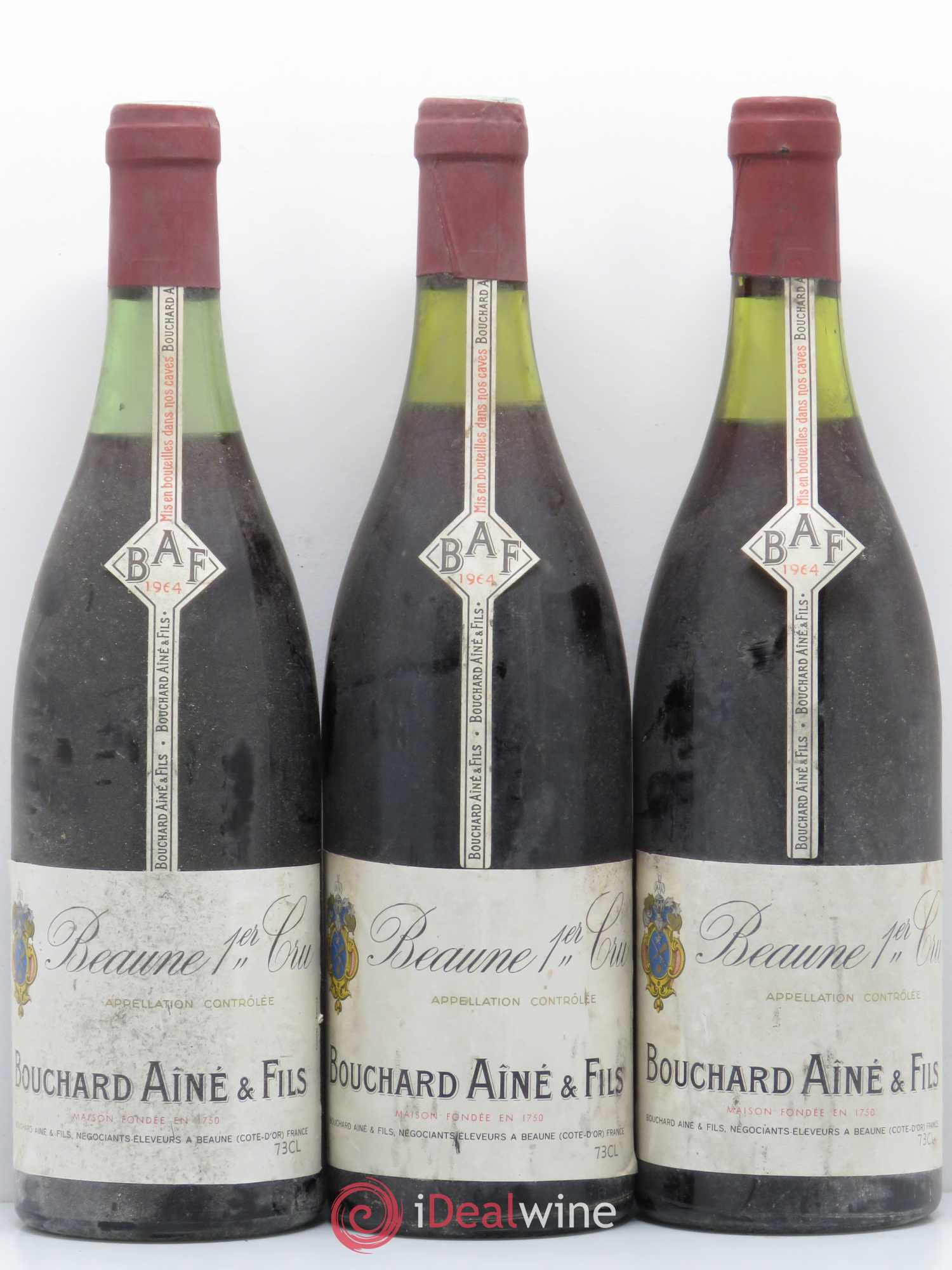 Beaune 1er Cru Bouchard Ainé et fils 1964 - Posten von 3 Flaschen - 0
