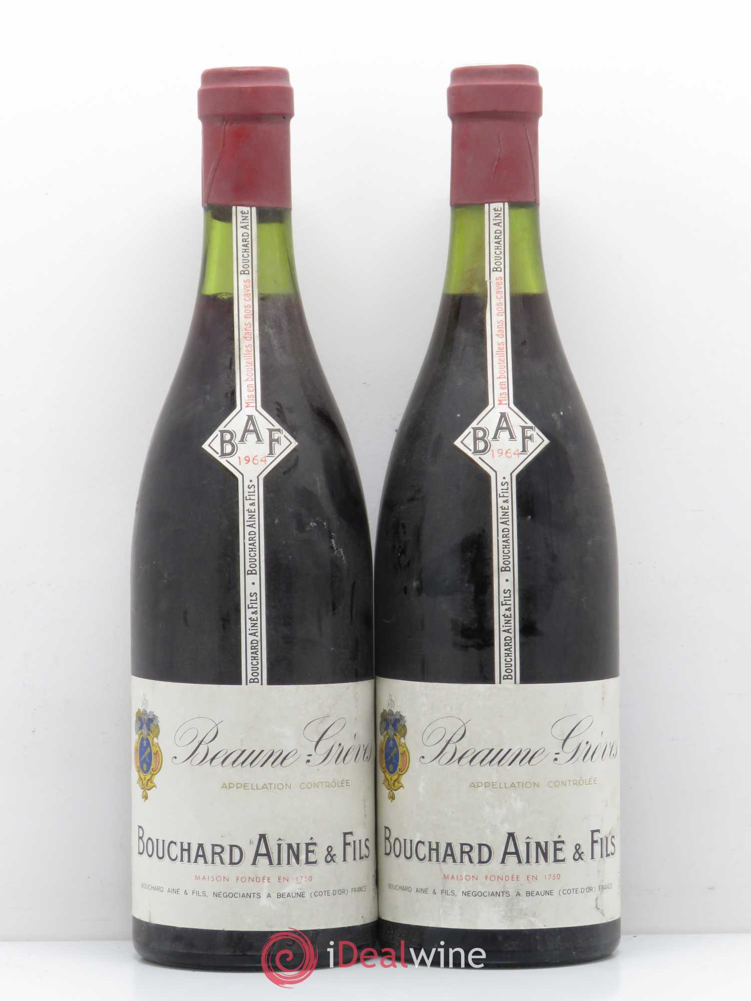 Beaune 1er Cru Grèves Bouchard Ainé et fils 1964 - Posten von 2 Flaschen - 0