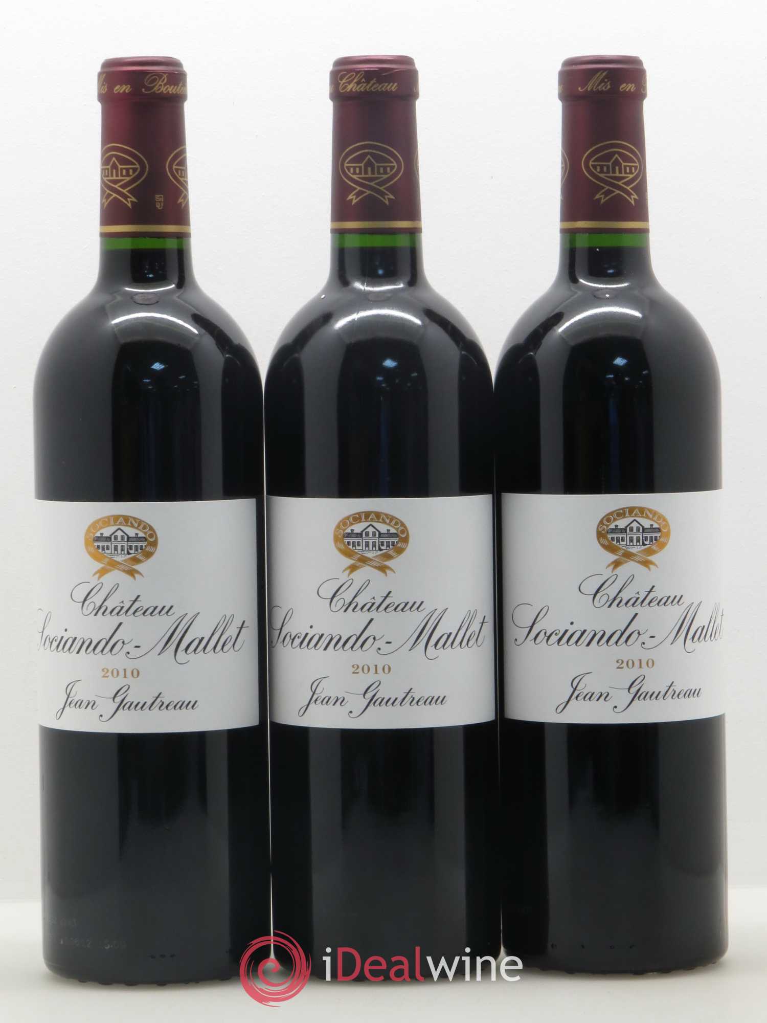 Château Sociando Mallet 2010 - Lot de 3 bouteilles - 0