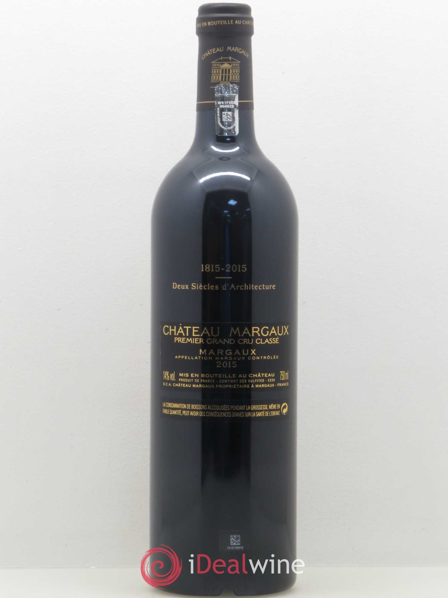 Château Margaux 1er Grand Cru Classé 2015 - Lot de 1 bouteille - 1