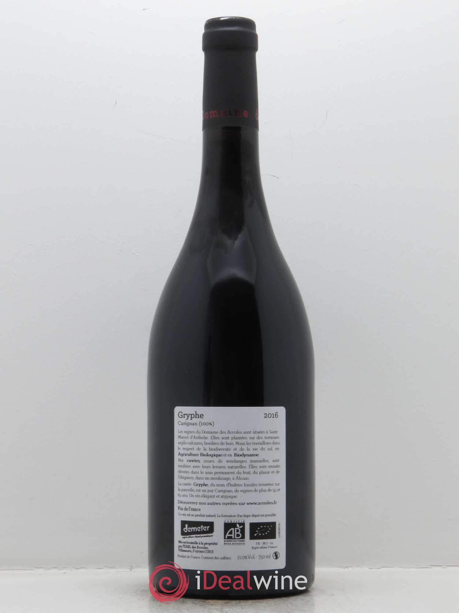 Ardèche Gryphe Domaine des Accoles 2016 - Lot de 1 bouteille - 1