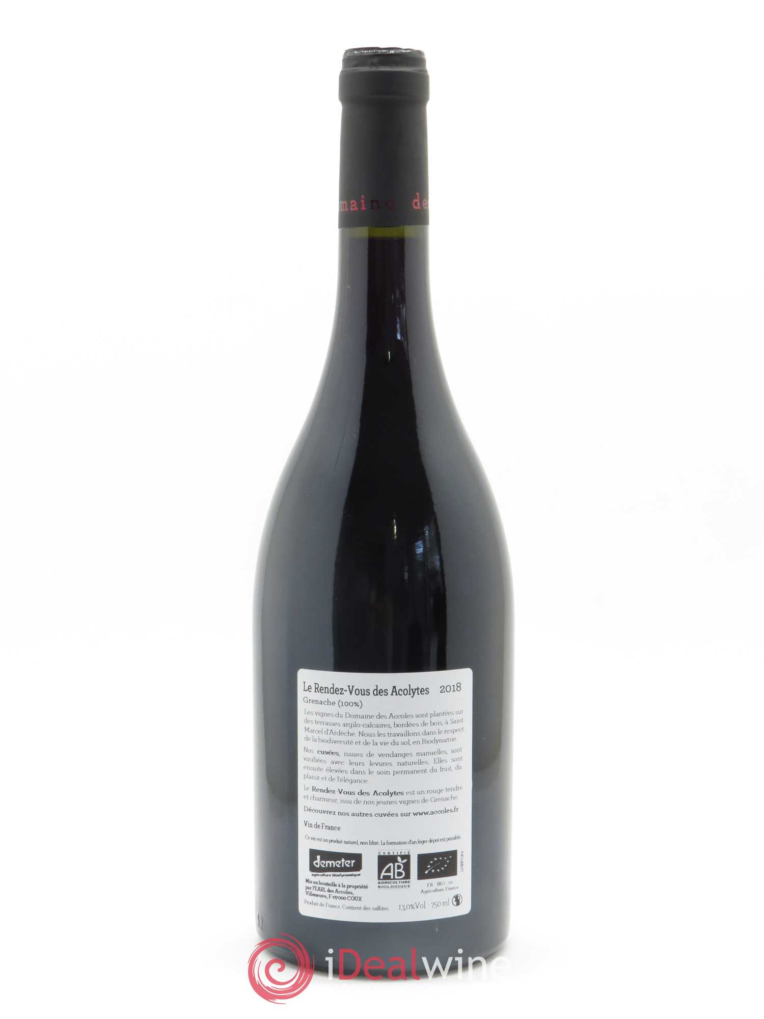 IGP Ardèche Le Rendez-Vous des Acolytes Domaine des Accoles 2018 - Lot de 1 bouteille - 1