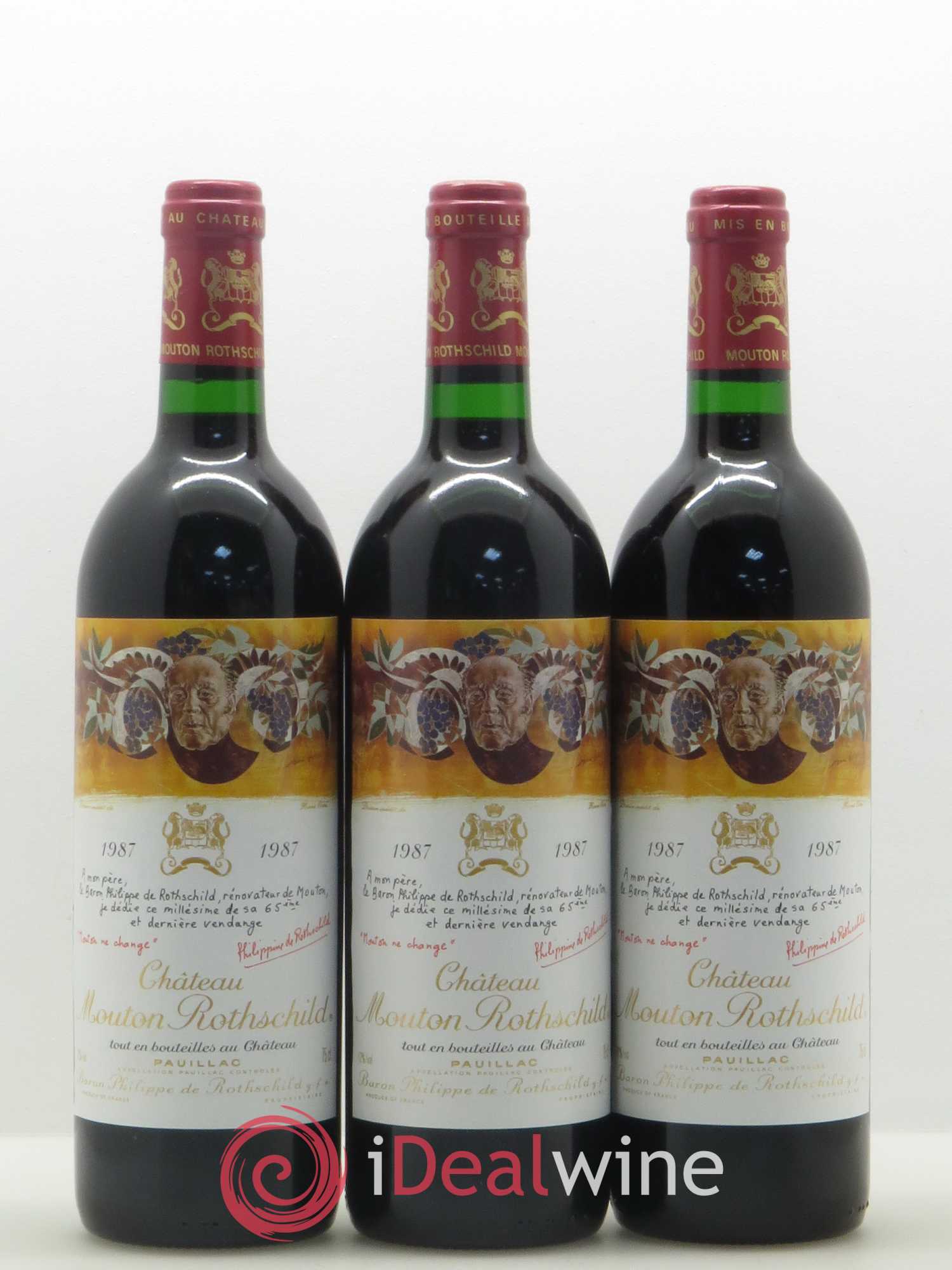 Château Mouton Rothschild 1er Grand Cru Classé 1987 - Lot de 6 bouteilles - 1