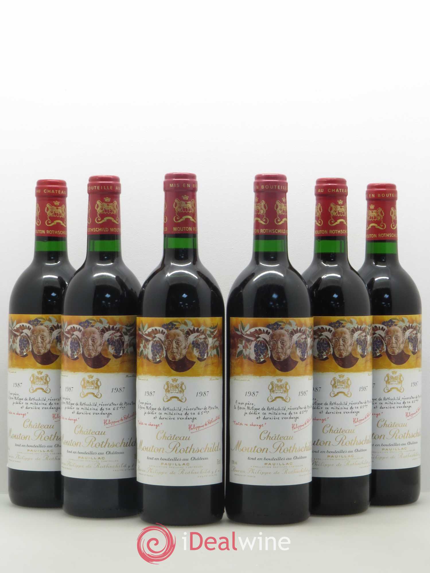 Château Mouton Rothschild 1er Grand Cru Classé 1987 - Lot de 6 bouteilles - 0