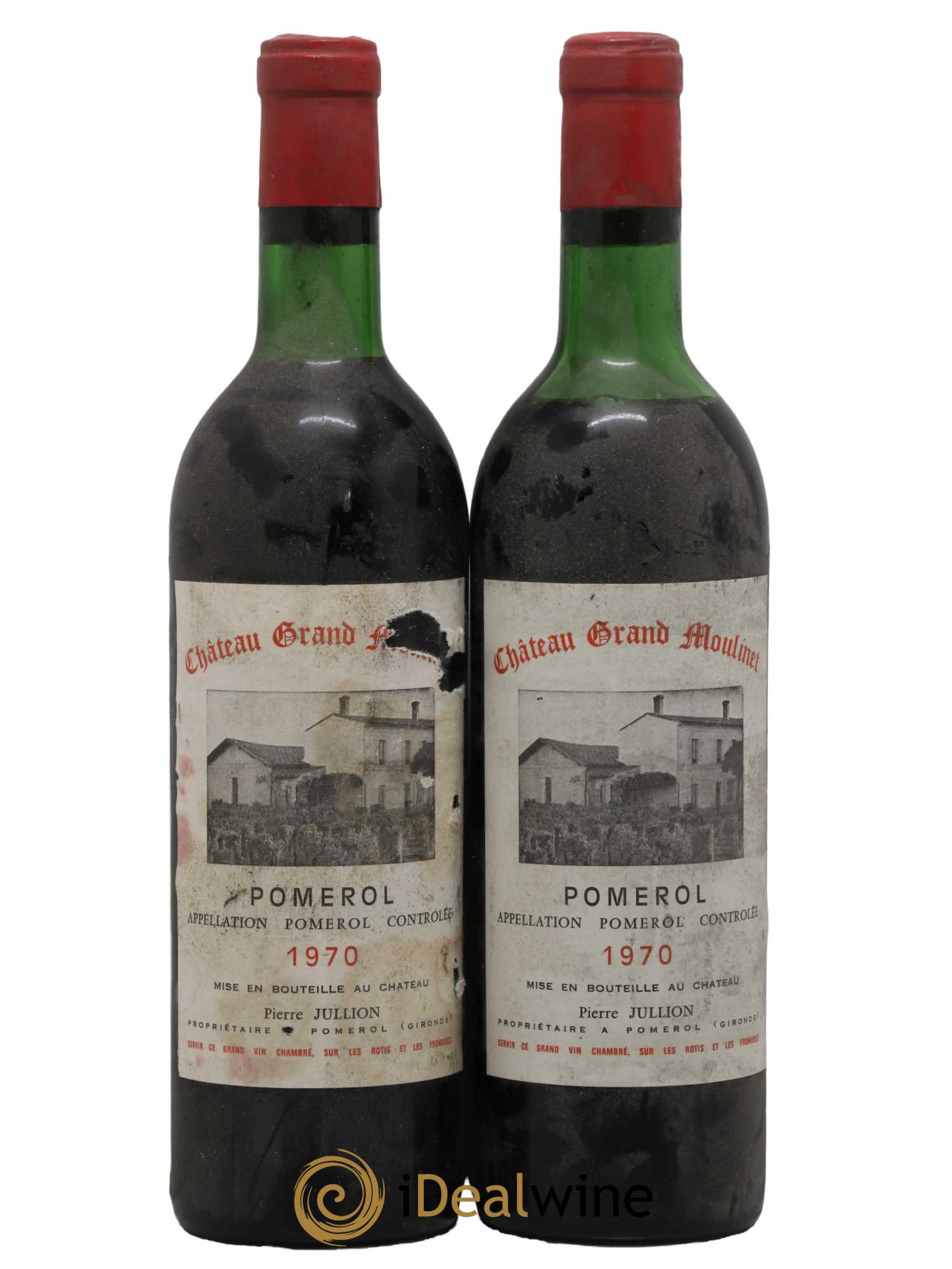 Pomerol Château Grand Moulinet 1970 - Lot de 2 bouteilles - 0