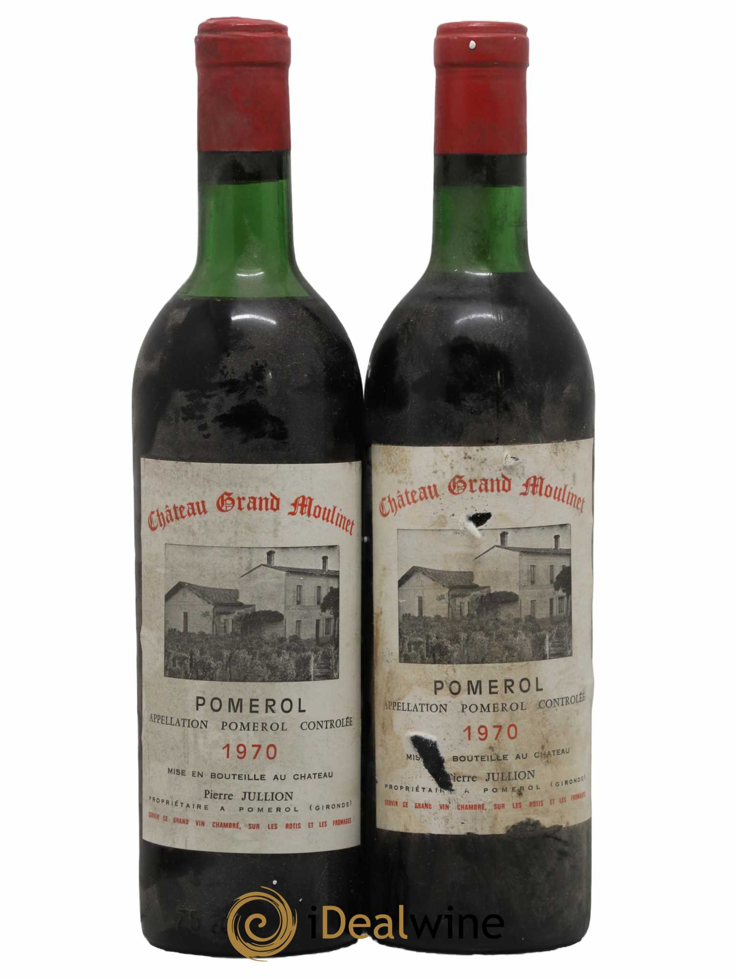 Pomerol Château Grand Moulinet 1970 - Lot de 2 bouteilles - 0