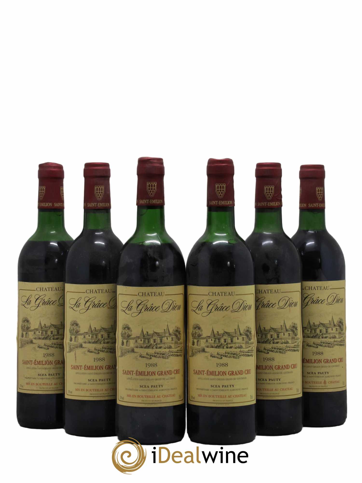 Château la Grâce Dieu 1988 - Lot de 6 bouteilles - 0