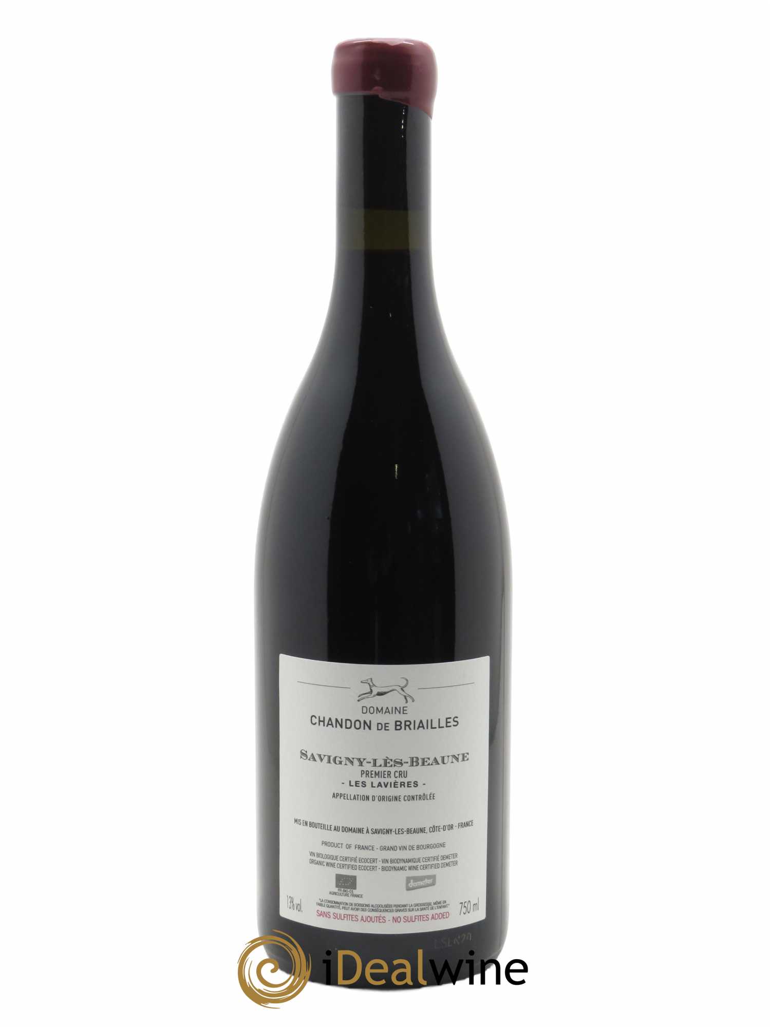 Savigny-lès-Beaune Les Lavières Sans Sulfites Ajoutés Chandon de Briailles 2020 - Lot de 1 bouteille - 1