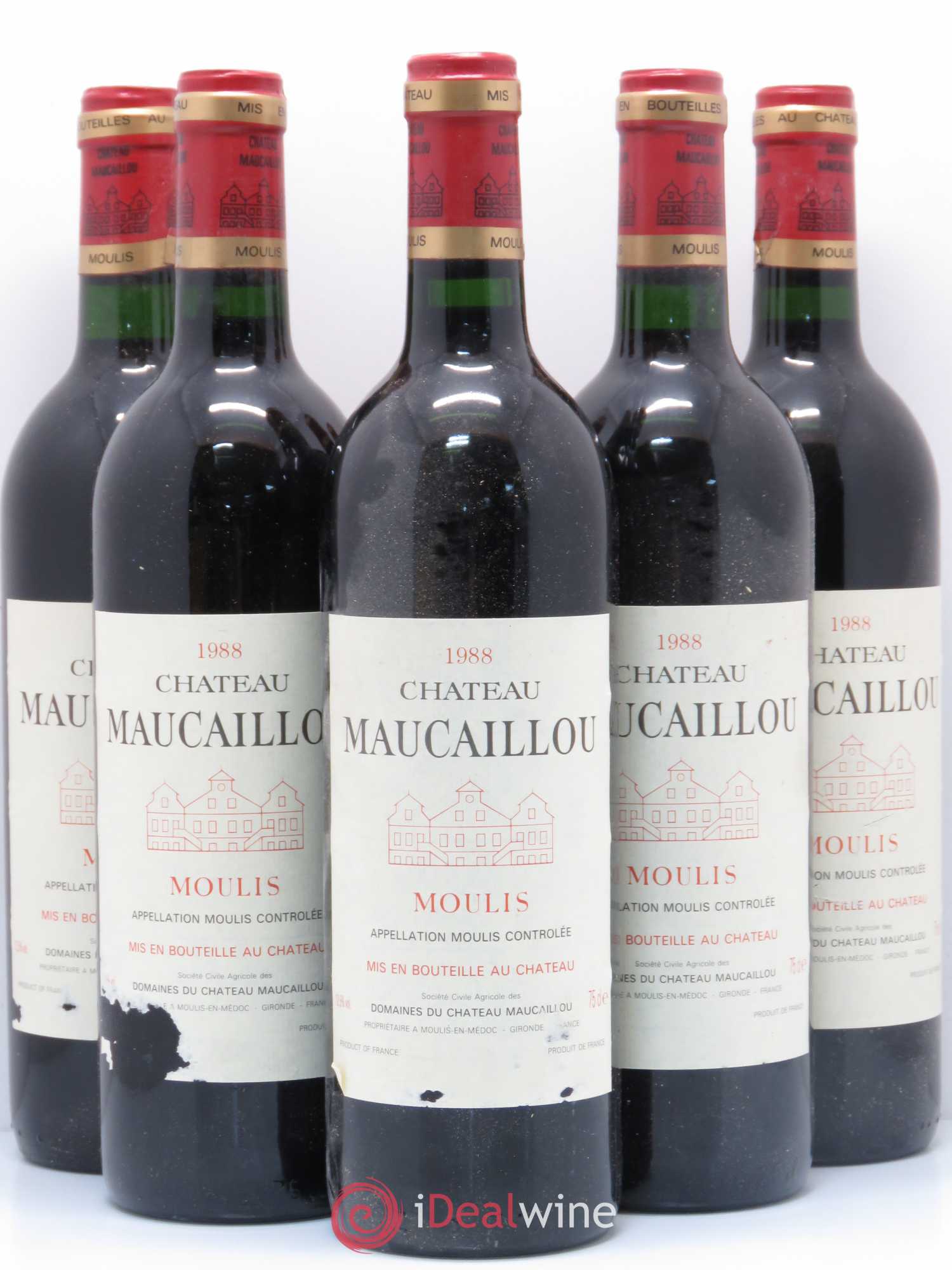 Château Maucaillou 1988 - Lot de 5 bouteilles - 0