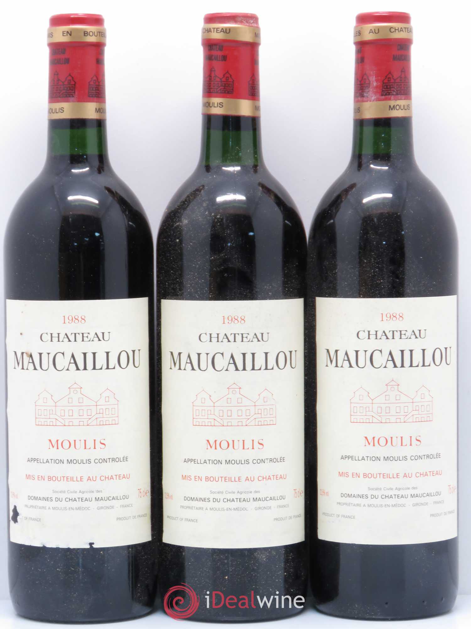 Château Maucaillou 1988 - Lot de 3 bouteilles - 0