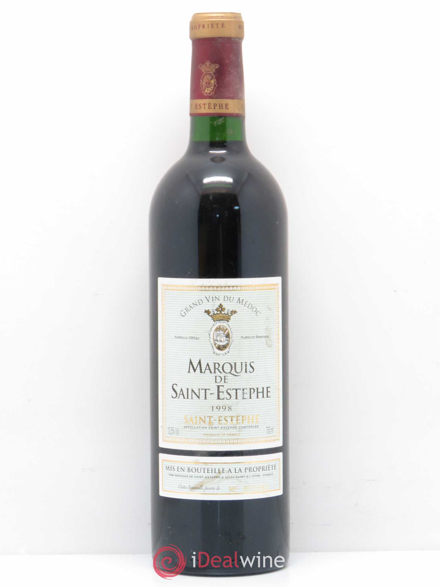 Marquis de Saint Estèphe 1998 - Lot de 1 bouteille - 0