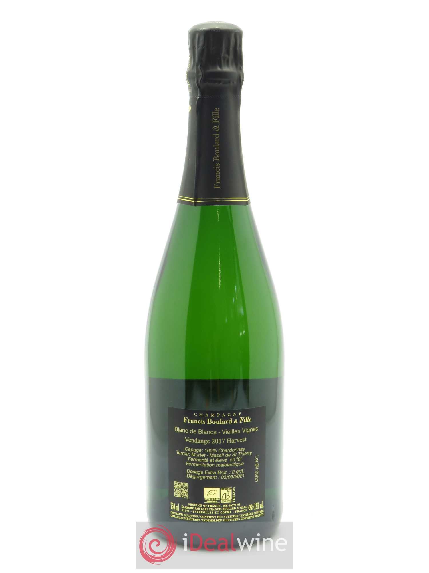 Blanc de Blancs Vieilles Vignes Extra-Brut Francis Boulard - Lot de 1 bouteille - 1