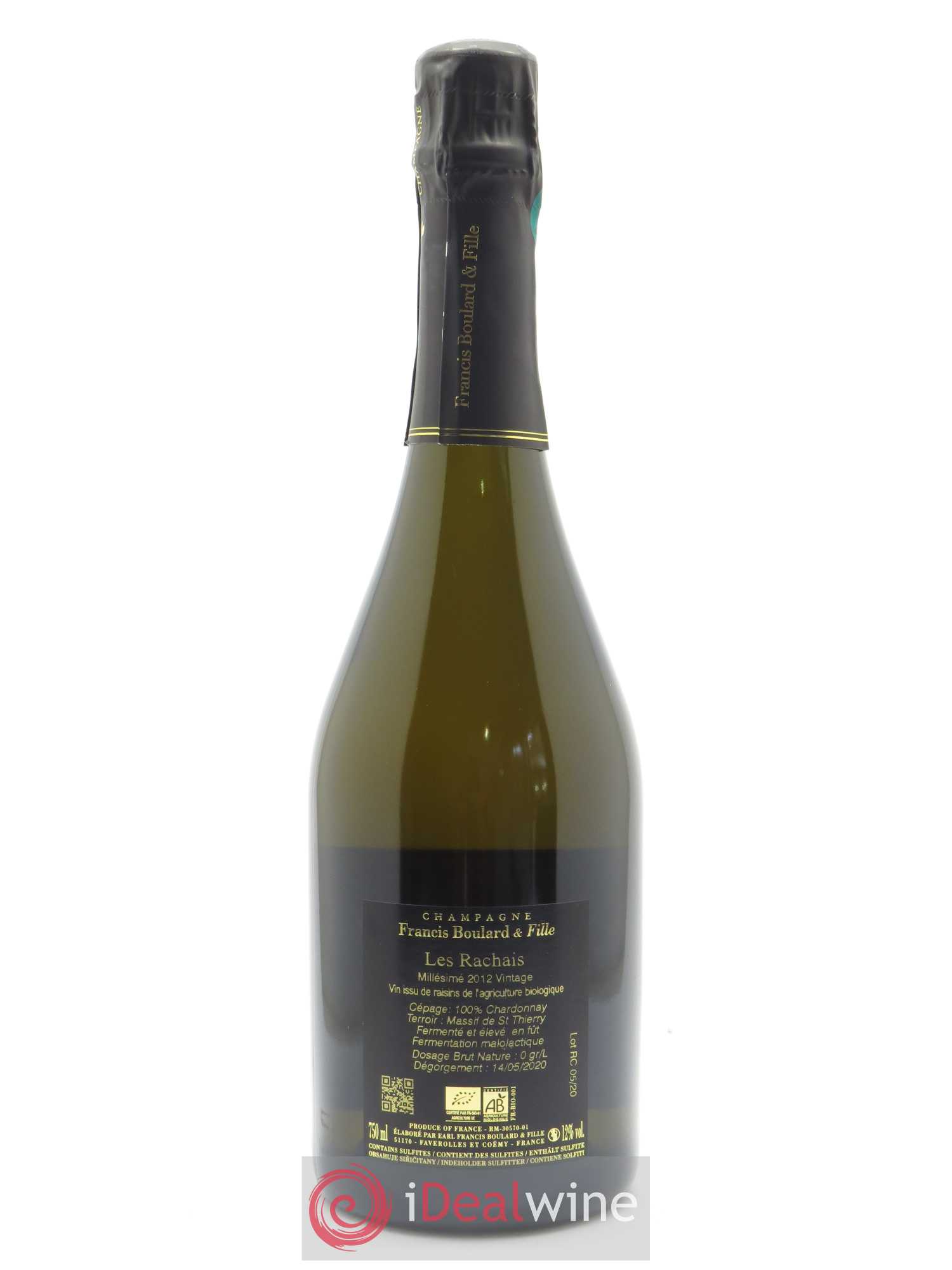 Les Rachais Francis Boulard 2012 - Lot de 1 bouteille - 1