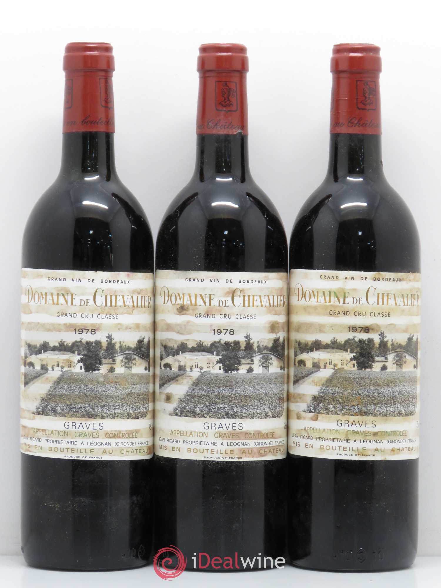 Domaine de Chevalier Cru Classé de Graves 1978 - Lot de 3 bouteilles - 0