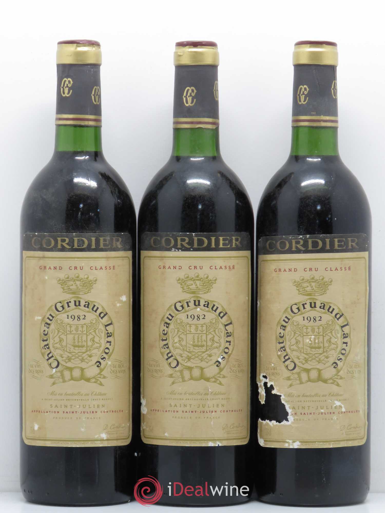 Château Gruaud Larose 2ème Grand Cru Classé 1982 - Lot de 3 bouteilles - 0