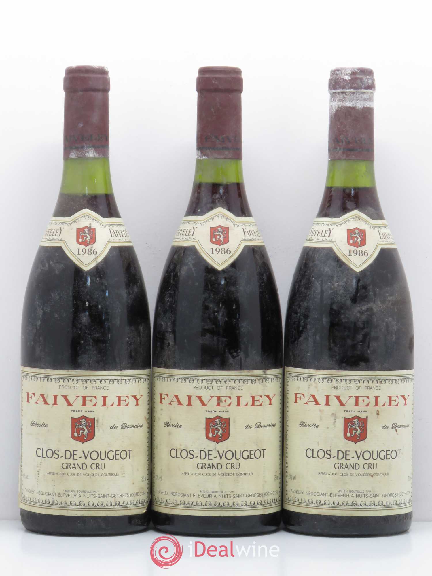 Clos de Vougeot Grand Cru Faiveley 1986 - Lot de 3 bouteilles - 0