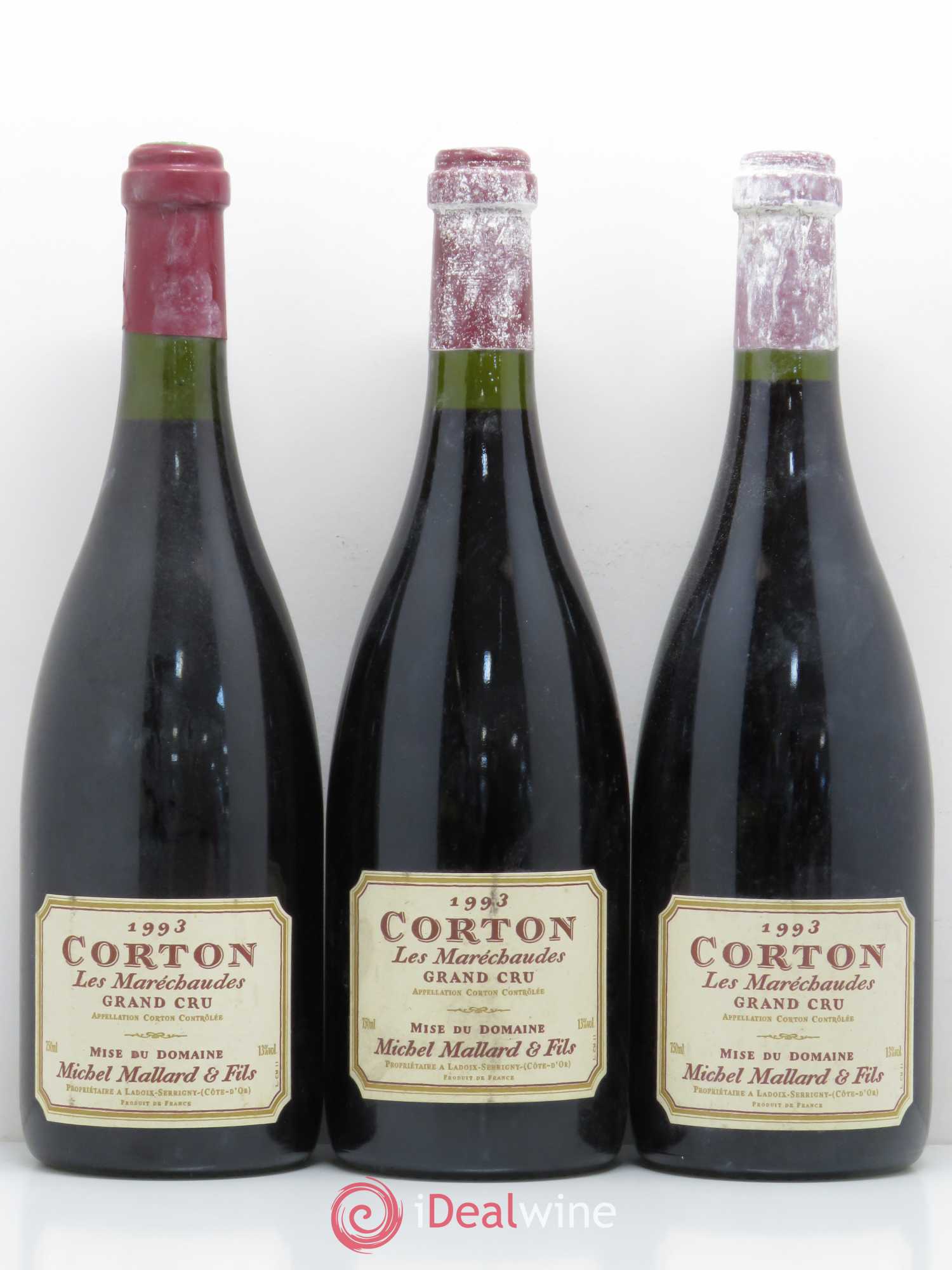 Corton Grand Cru Les Marechaudes Michel Mallard 1993 - Posten von 3 Flaschen - 0